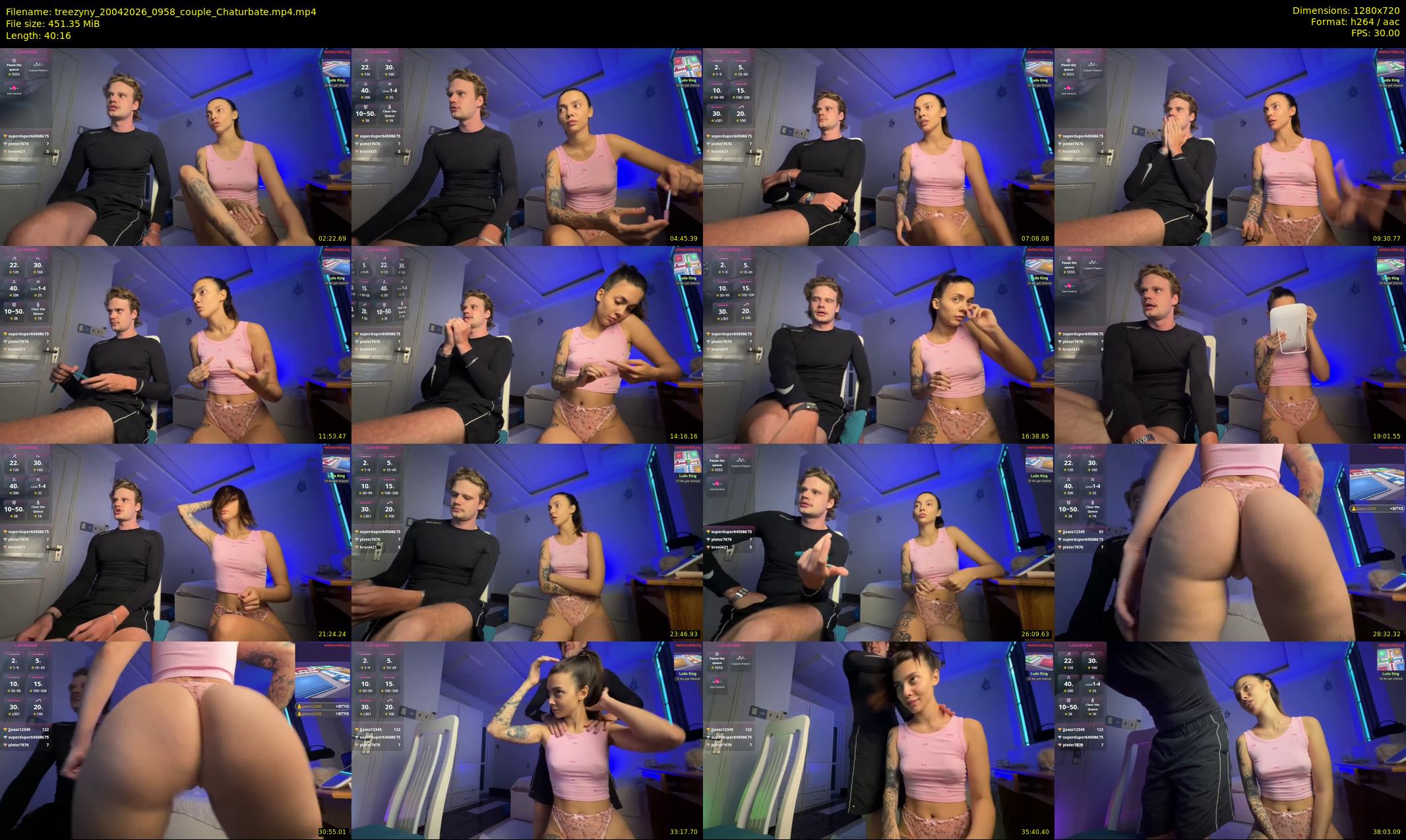 treezyny — 41 minute Chaturbate couple cam show recording, 720p, Apr 20, 2026