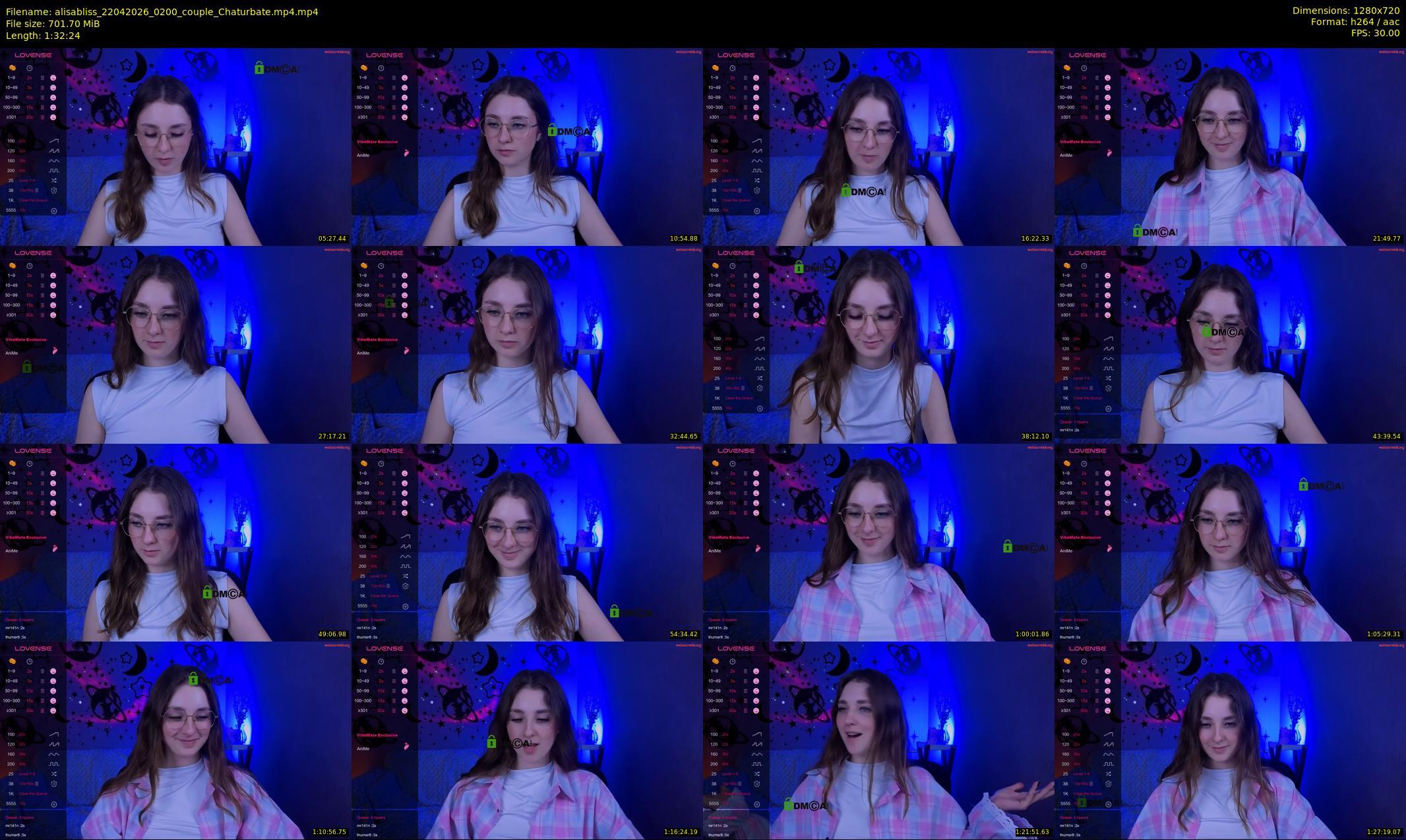 alisabliss — 93 minute Chaturbate female cam show recording, 720p, Apr 22, 2026