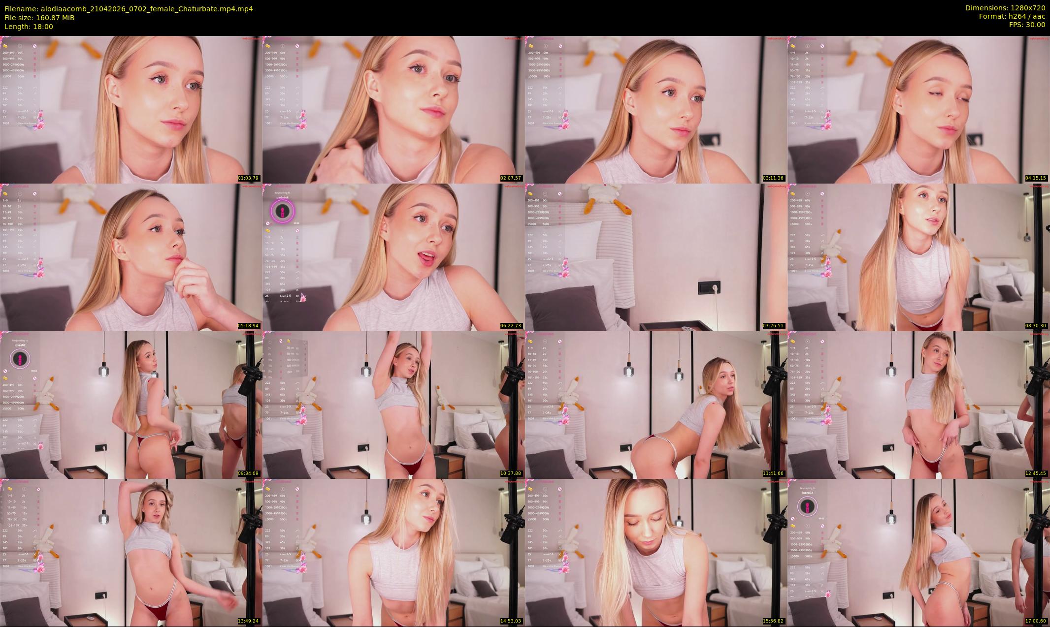 alodiaacomb — 18 minute Chaturbate female cam show recording, 720p, Apr 21, 2026