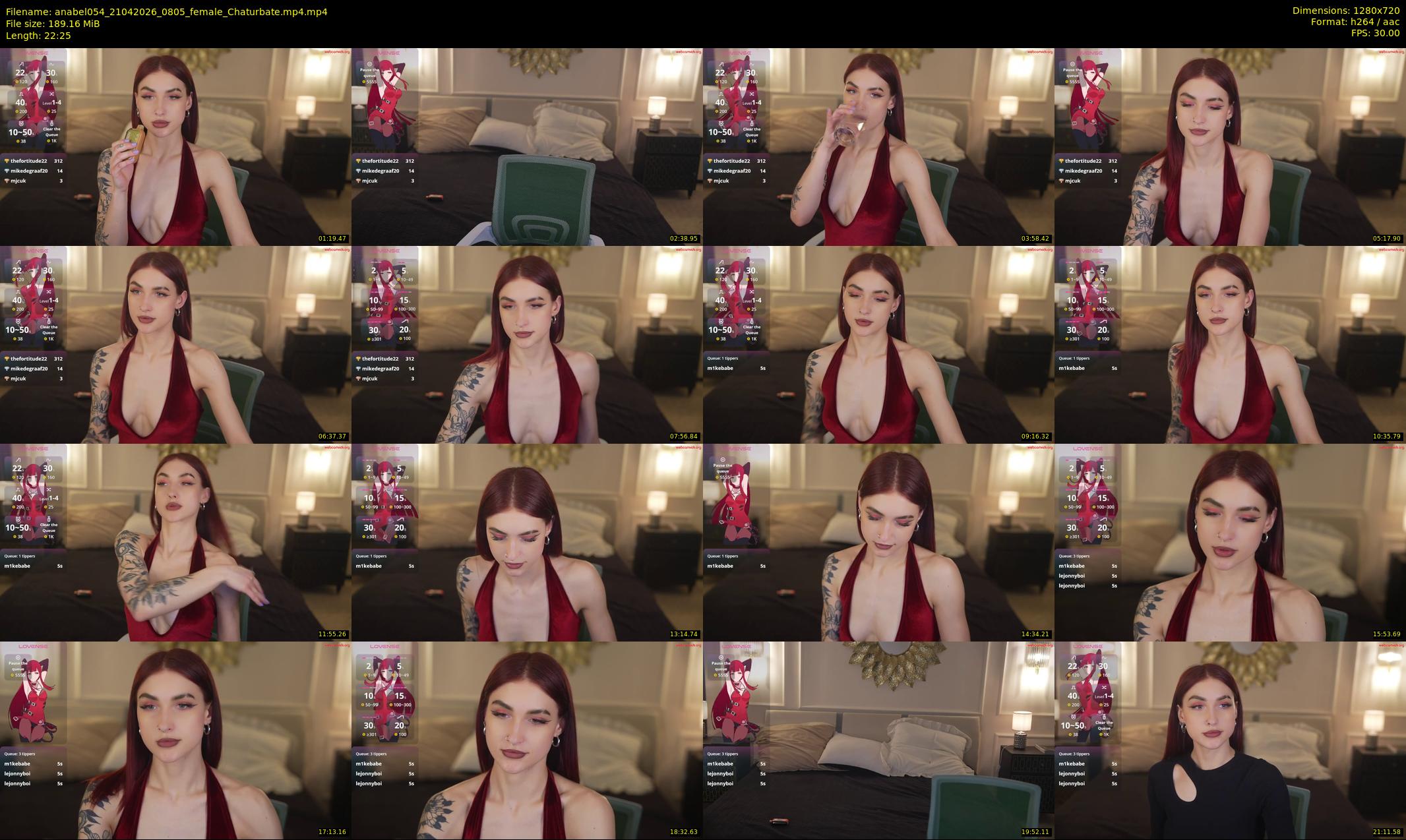anabel054 — 23 minute Chaturbate female cam show recording, 720p, Apr 21, 2026