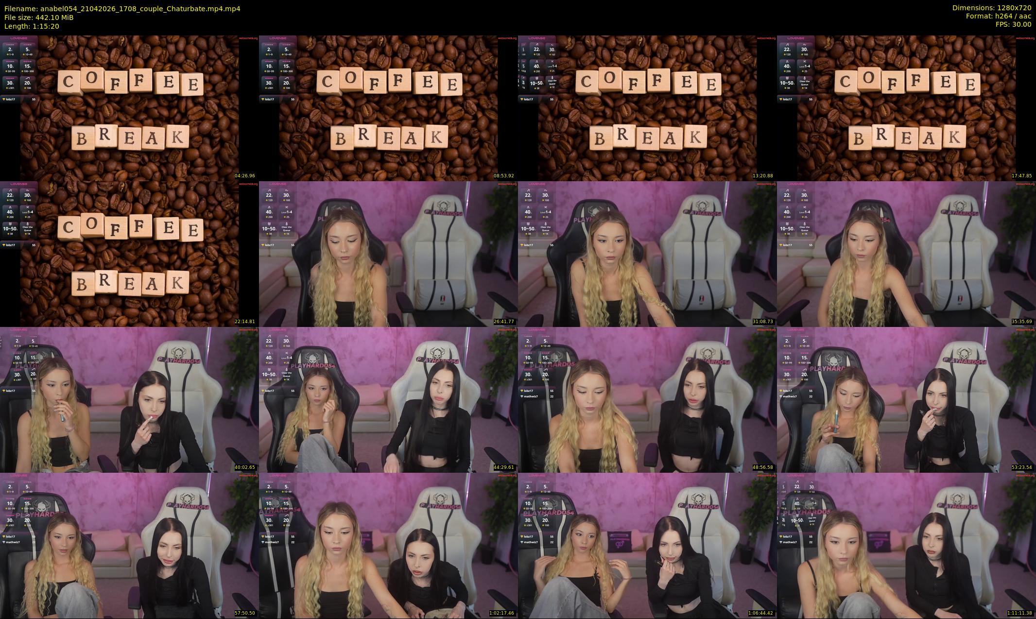 anabel054 — 76 minute Chaturbate female cam show recording, 720p, Apr 21, 2026