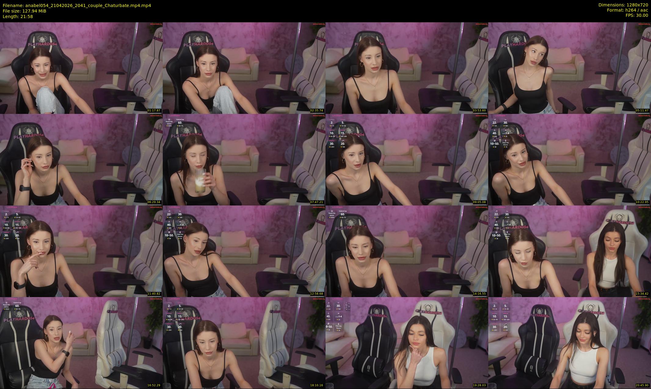 anabel054 — 22 minute Chaturbate female cam show recording, 720p, Apr 21, 2026