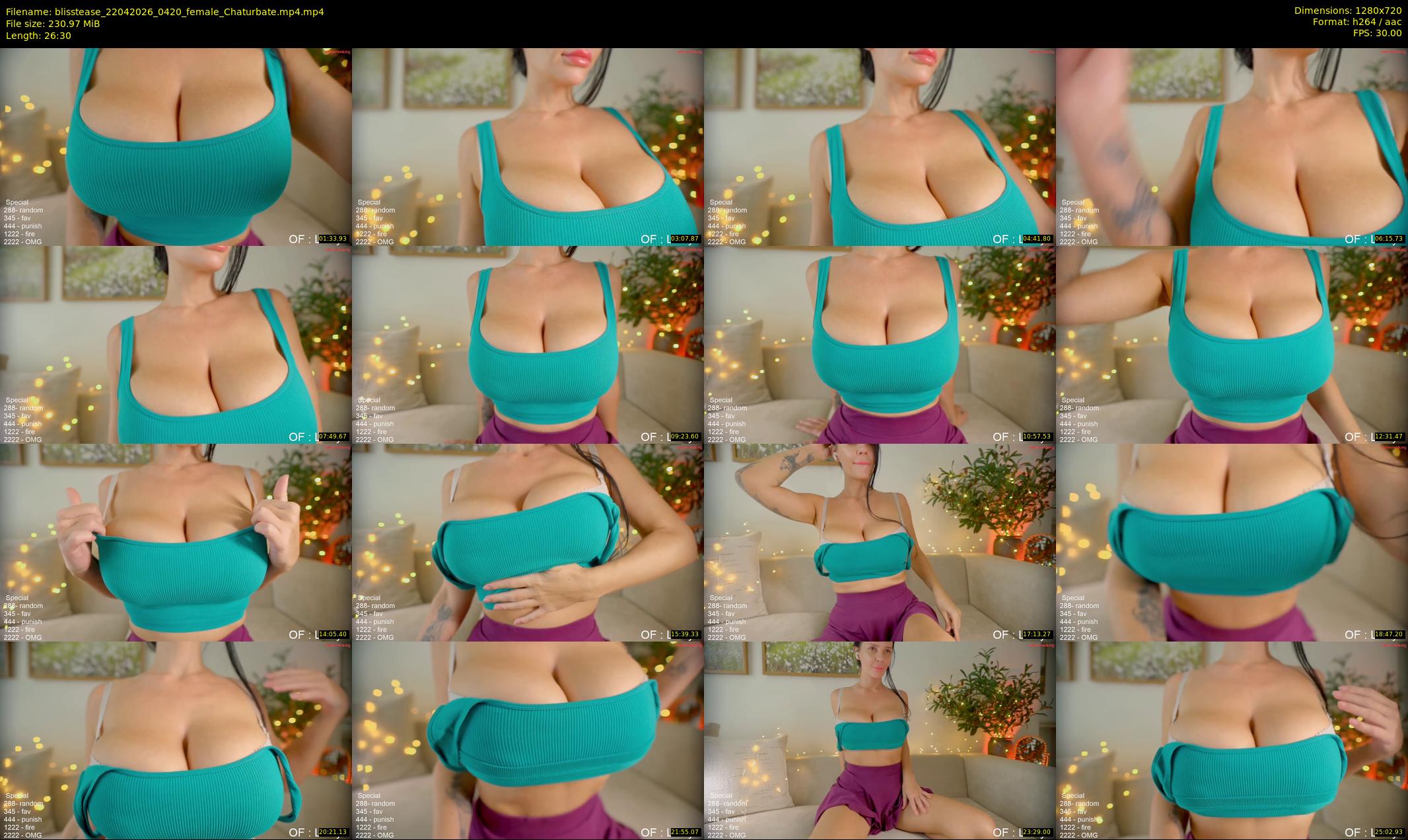 blisstease — 27 minute Chaturbate female cam show recording, 720p, Apr 22, 2026