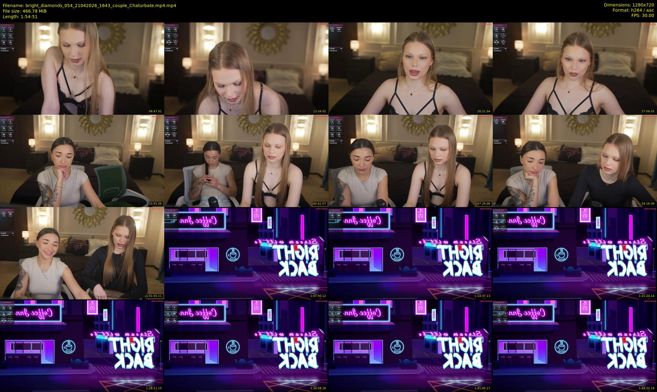 bright_diamonds_054 — 115 minute Chaturbate couple cam show recording, 720p, Apr 21, 2026