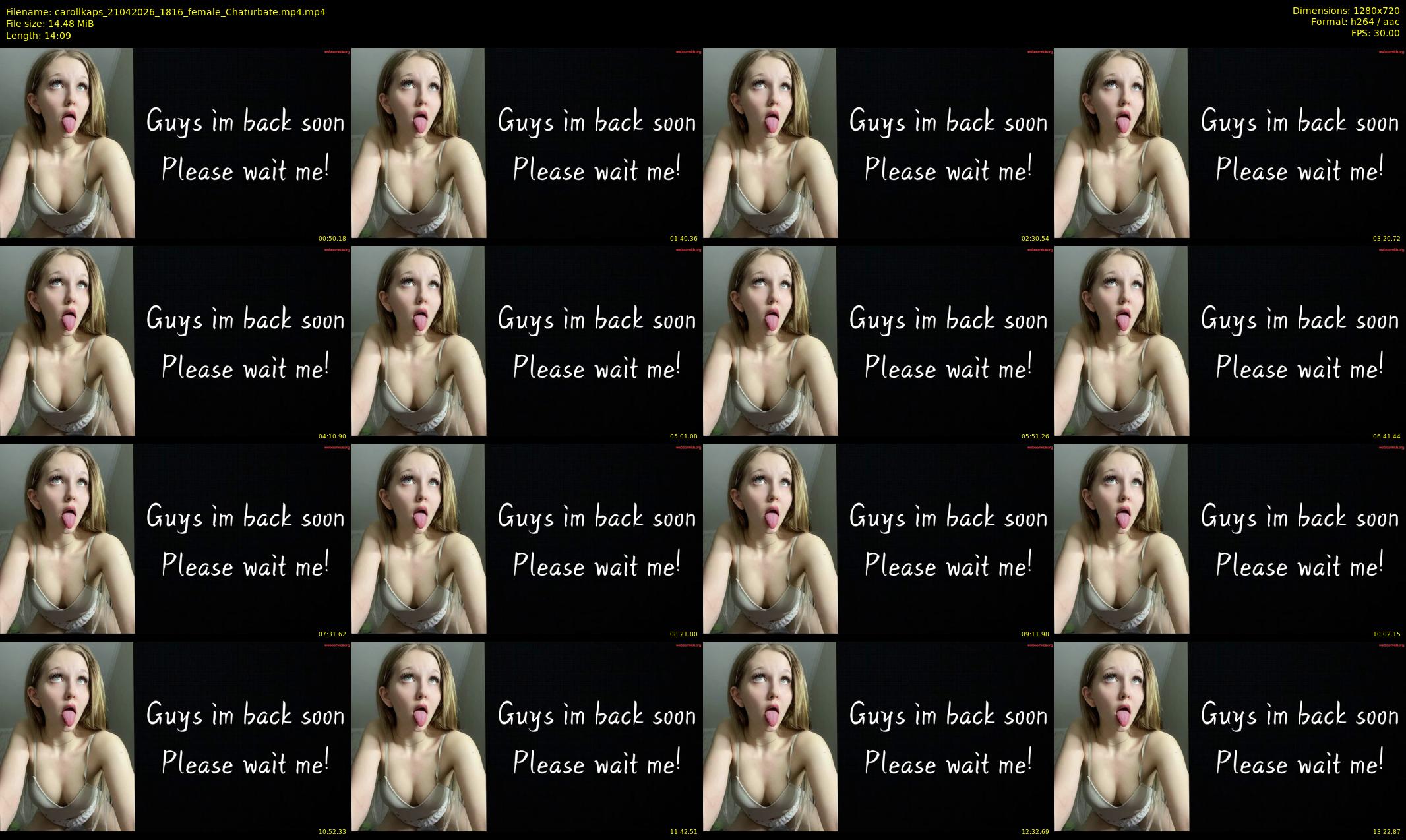 carollkaps — 15 minute Chaturbate female cam show recording, 720p, Apr 21, 2026