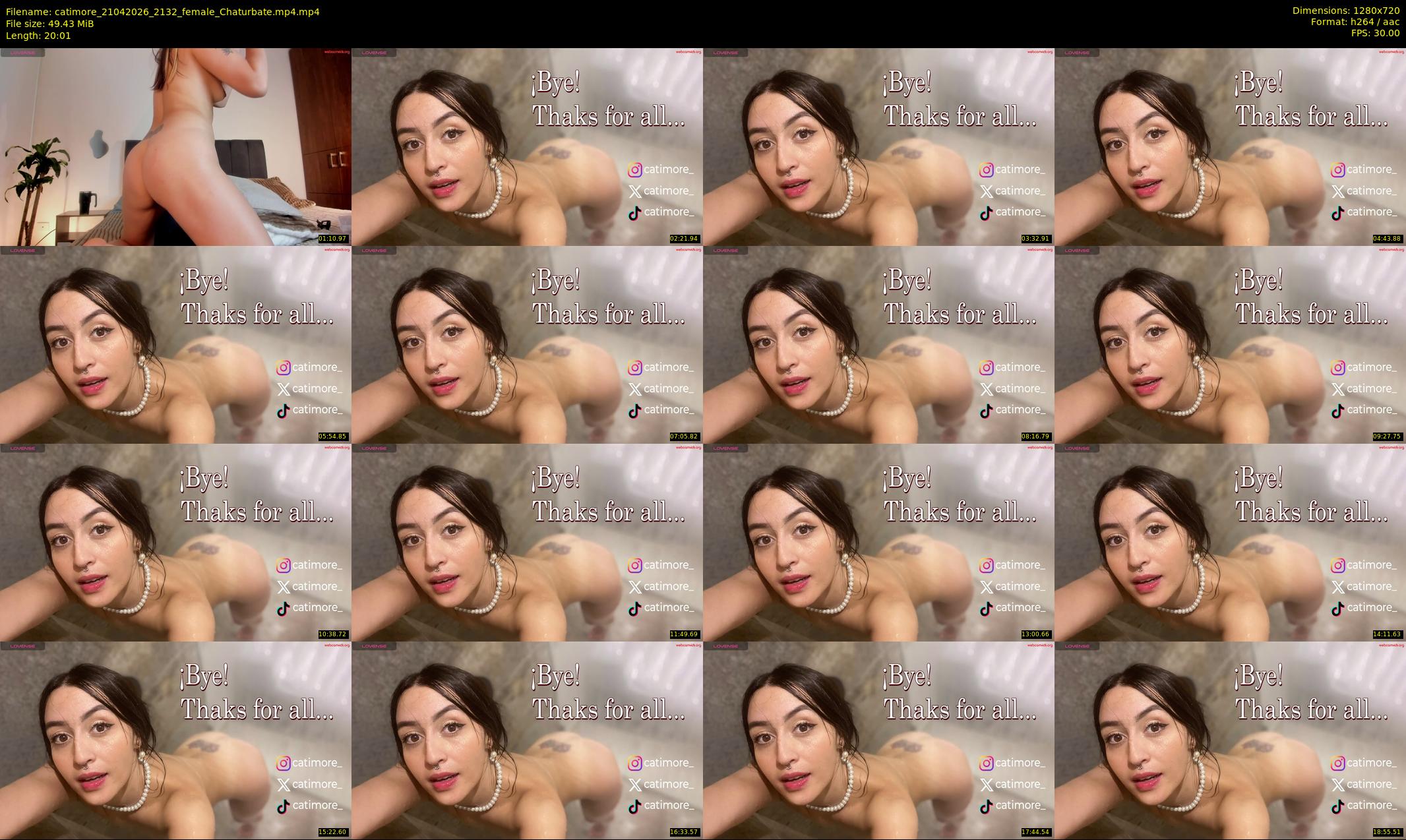 catimore — 21 minute Chaturbate female cam show recording, 720p, Apr 21, 2026