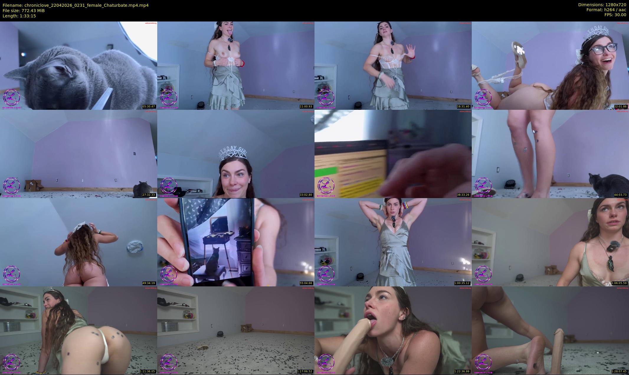chroniclove — 94 minute Chaturbate female cam show recording, 720p, Apr 22, 2026