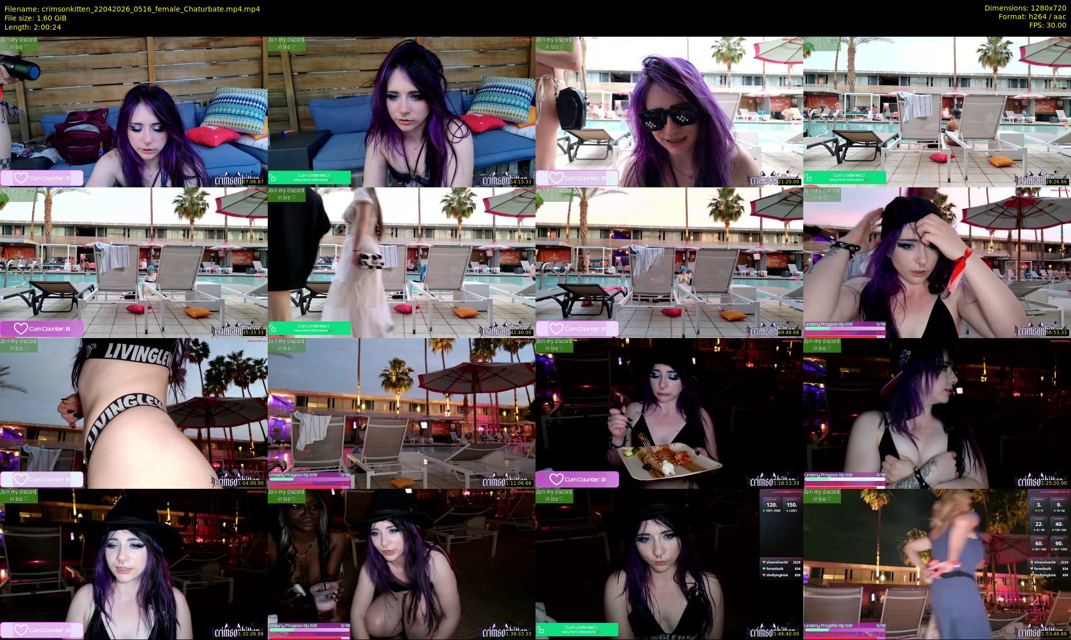 crimsonkitten — 121 minute Chaturbate female cam show recording, 720p, Apr 22, 2026
