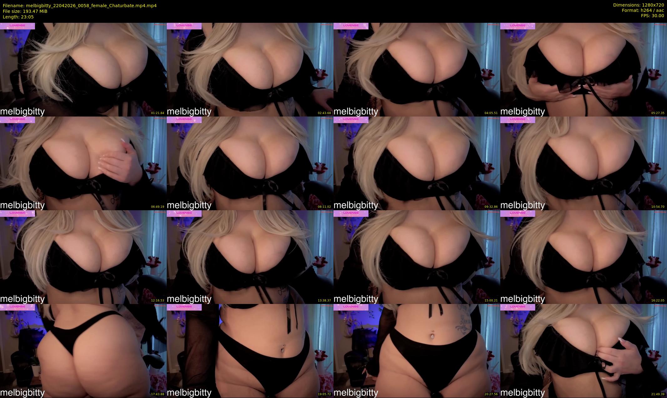 melbigbitty — 24 minute Chaturbate female cam show recording, 720p, Apr 22, 2026