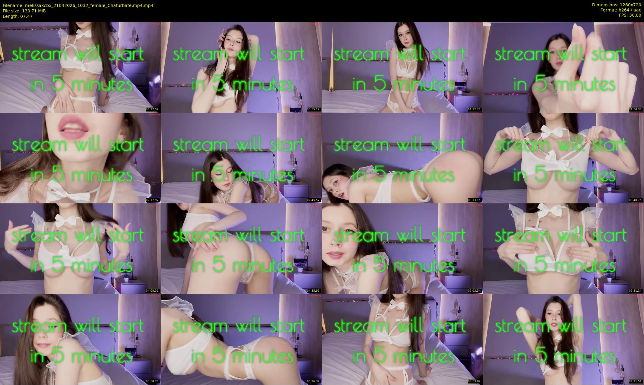 melissaxcbx — 8 minute Chaturbate female cam show recording, 720p, Apr 21, 2026