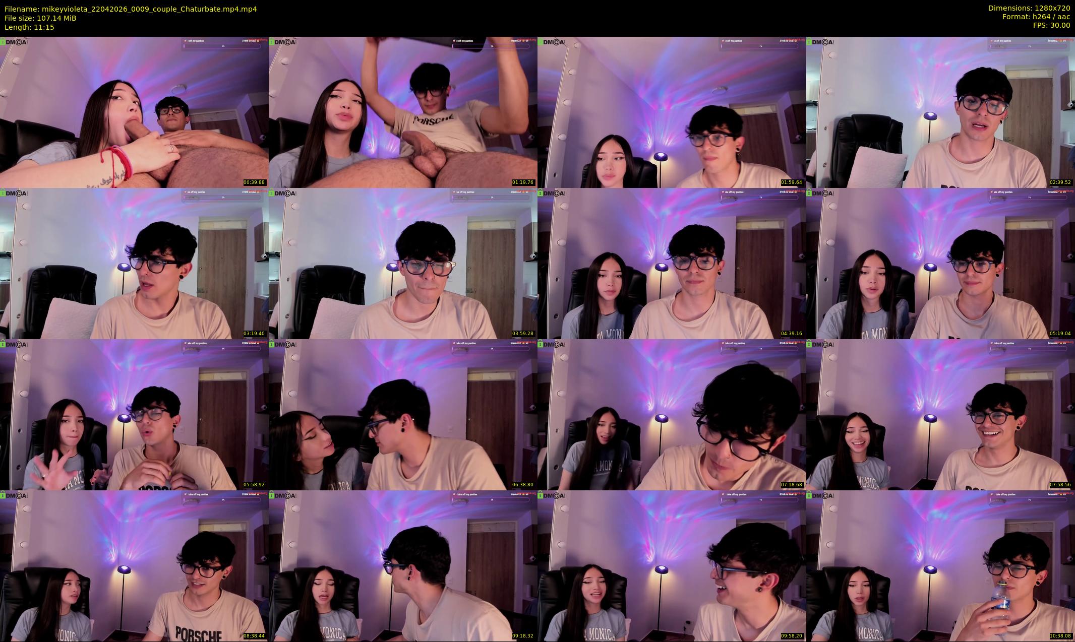 mikeyvioleta — 12 minute Chaturbate couple cam show recording, 720p, Apr 22, 2026