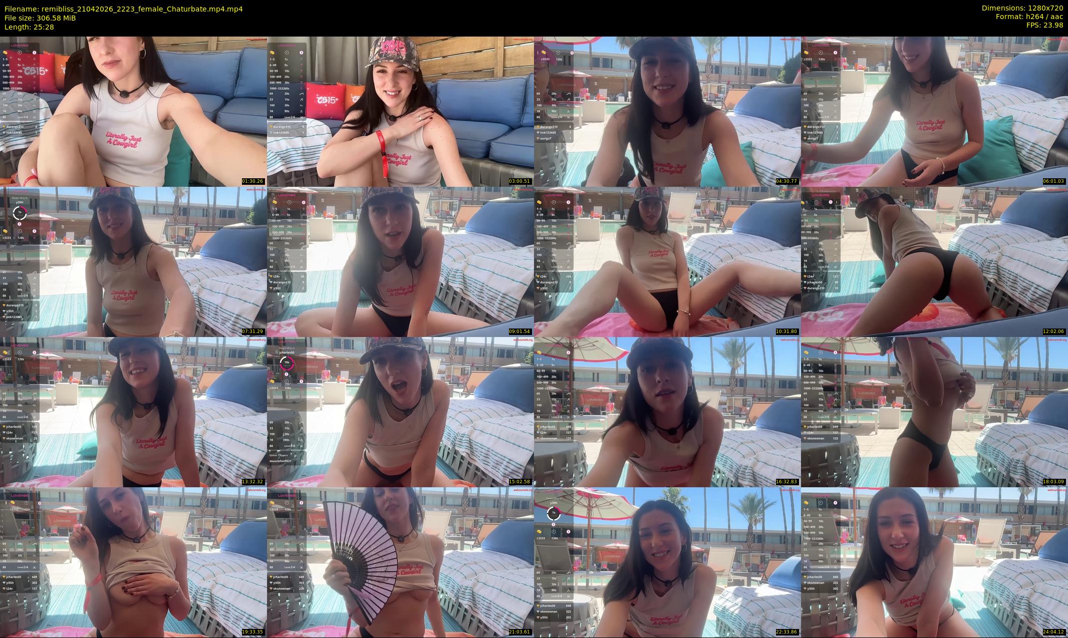 remibliss — 26 minute Chaturbate female cam show recording, 720p, Apr 21, 2026