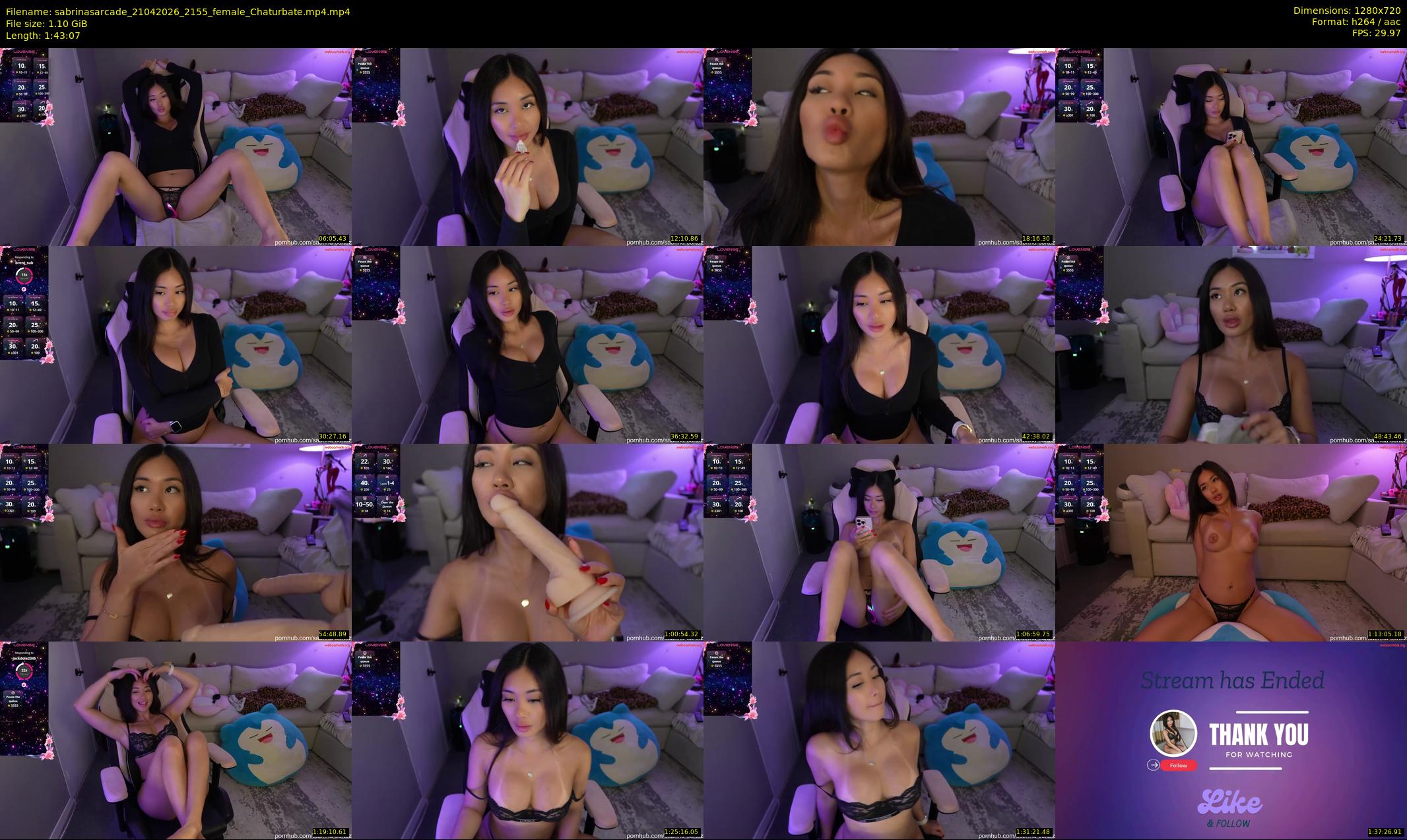 sabrinasarcade — 104 minute Chaturbate female cam show recording, 720p, Apr 21, 2026