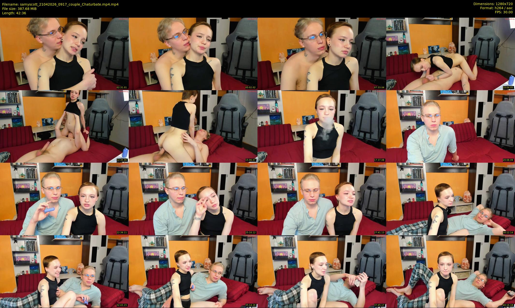 samyscott — 43 minute Chaturbate couple cam show recording, 720p, Apr 21, 2026