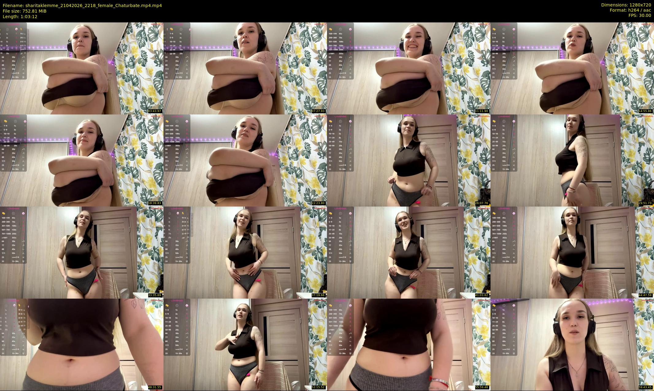 sharitaklemme — 64 minute Chaturbate female cam show recording, 720p, Apr 21, 2026