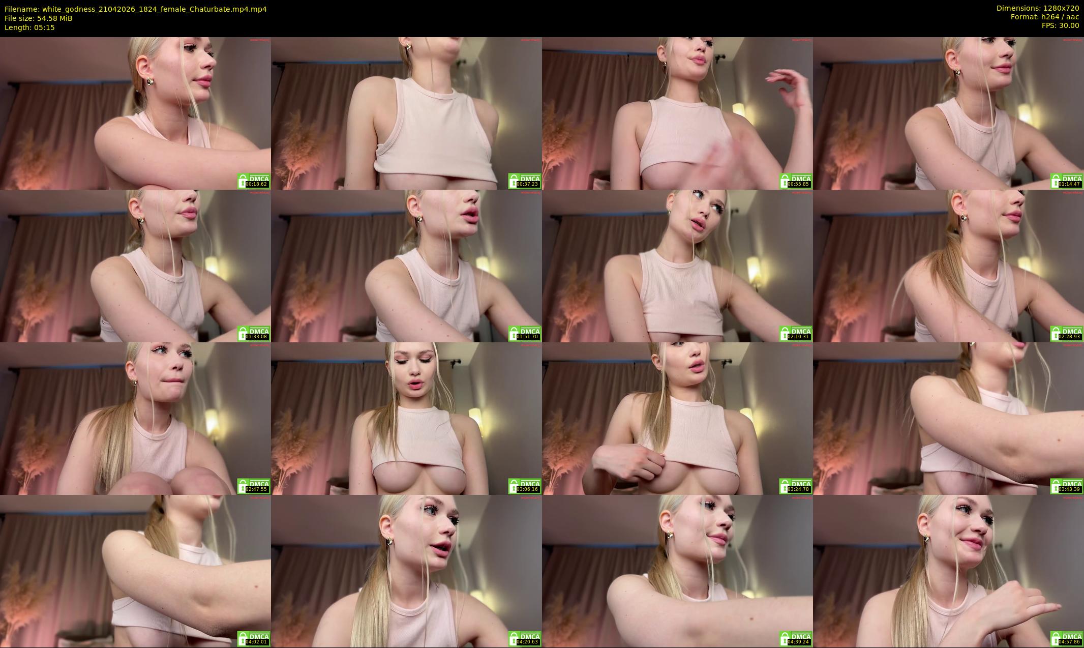 white_godness — 6 minute Chaturbate female cam show recording, 720p, Apr 21, 2026