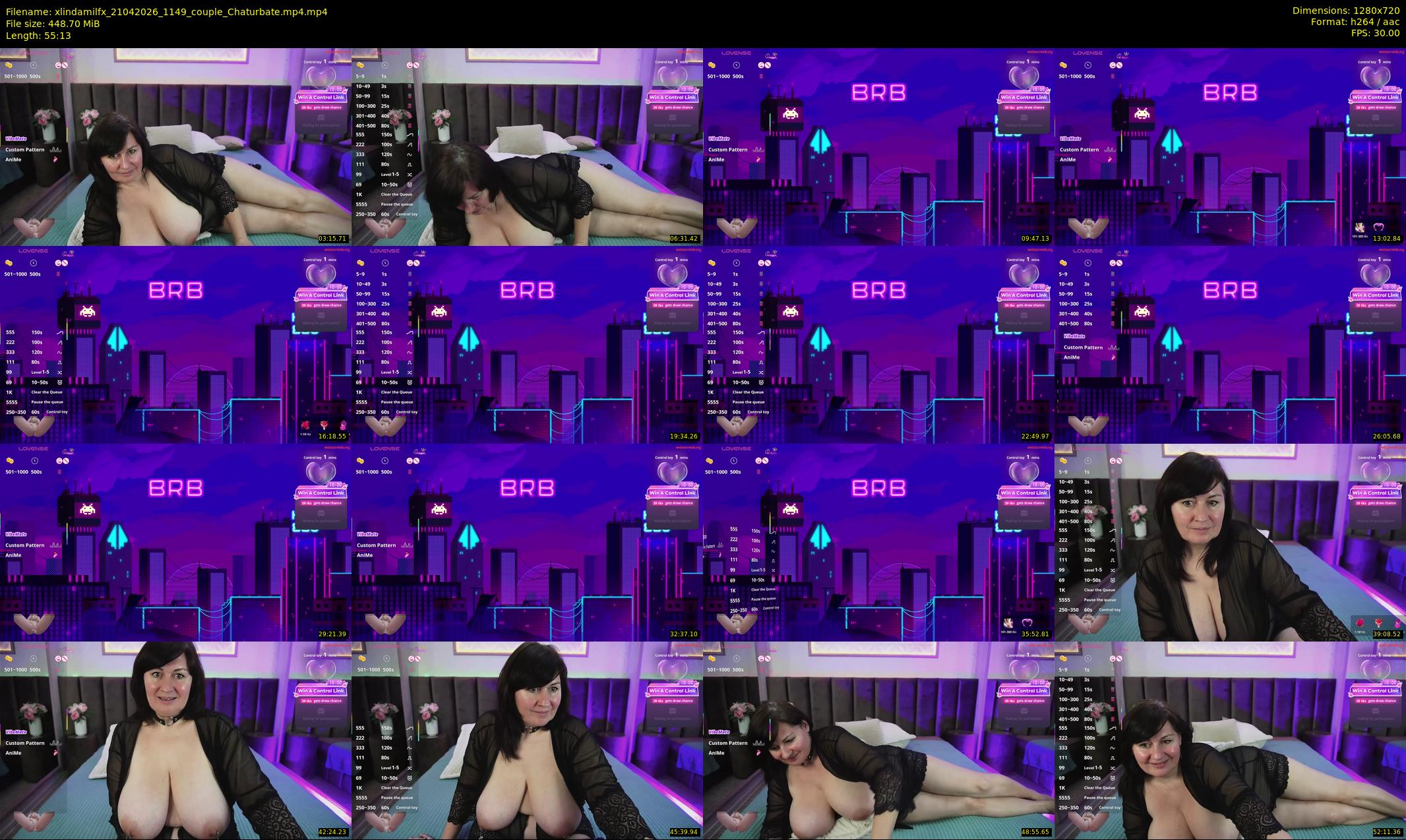 xlindamilfx — 56 minute Chaturbate female cam show recording, 720p, Apr 21, 2026