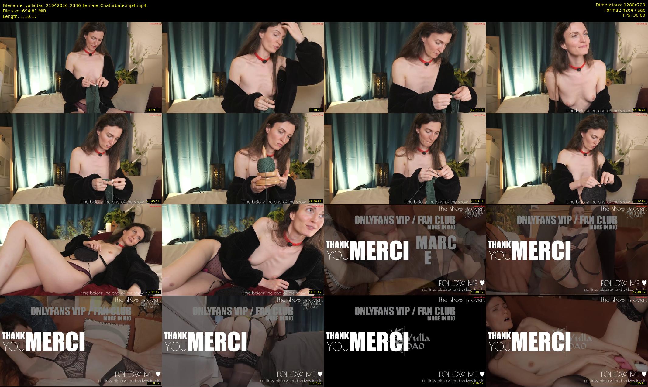 yulladao — 71 minute Chaturbate female cam show recording, 720p, Apr 21, 2026