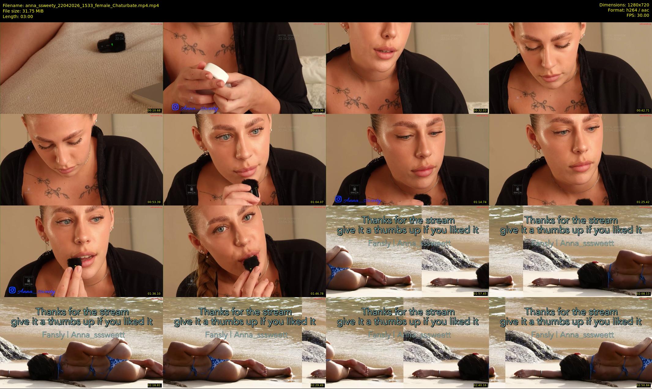 anna_ssweety — 3 minute Chaturbate female cam show recording, 720p, Apr 22, 2026
