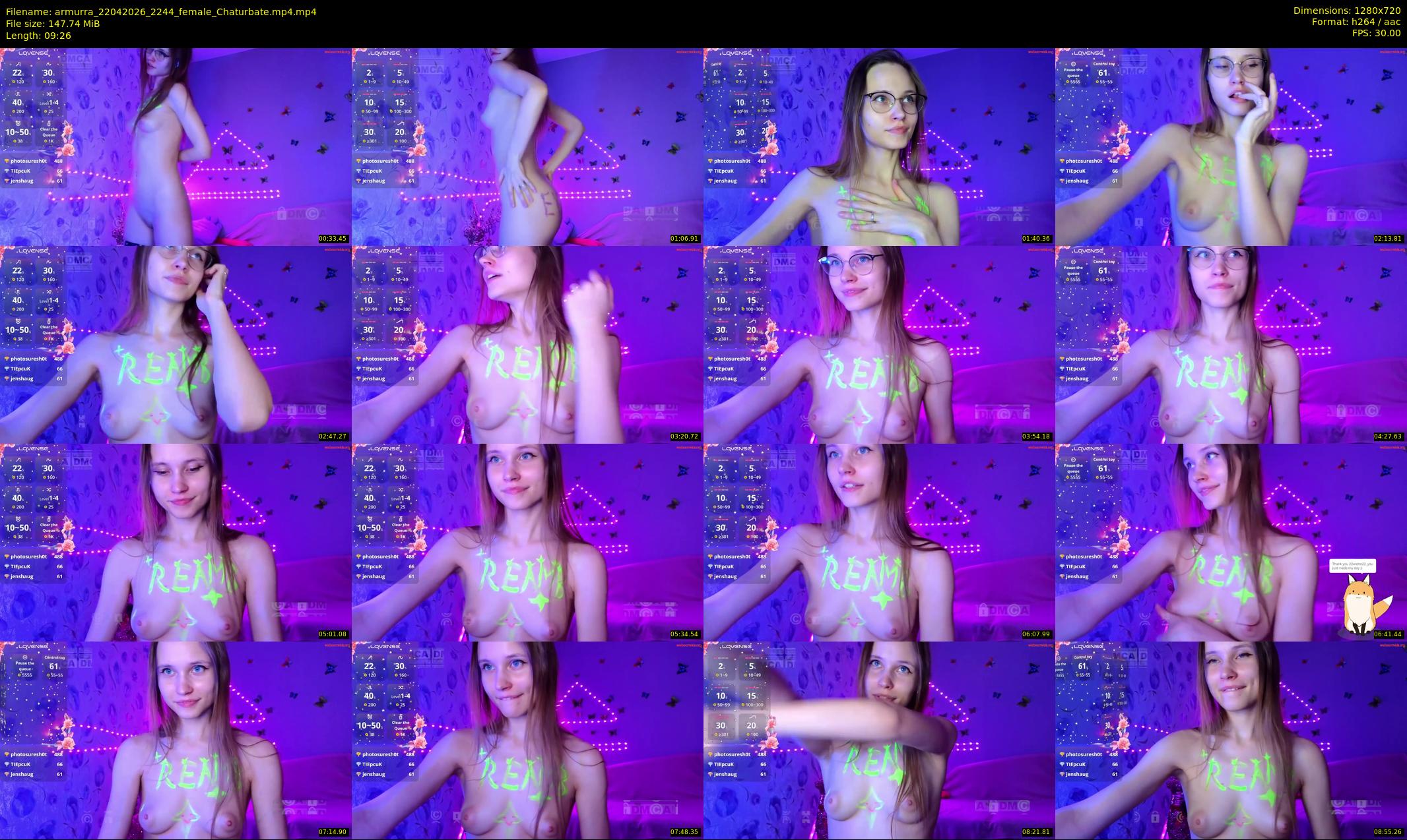 armurra — 10 minute Chaturbate female cam show recording, 720p, Apr 22, 2026