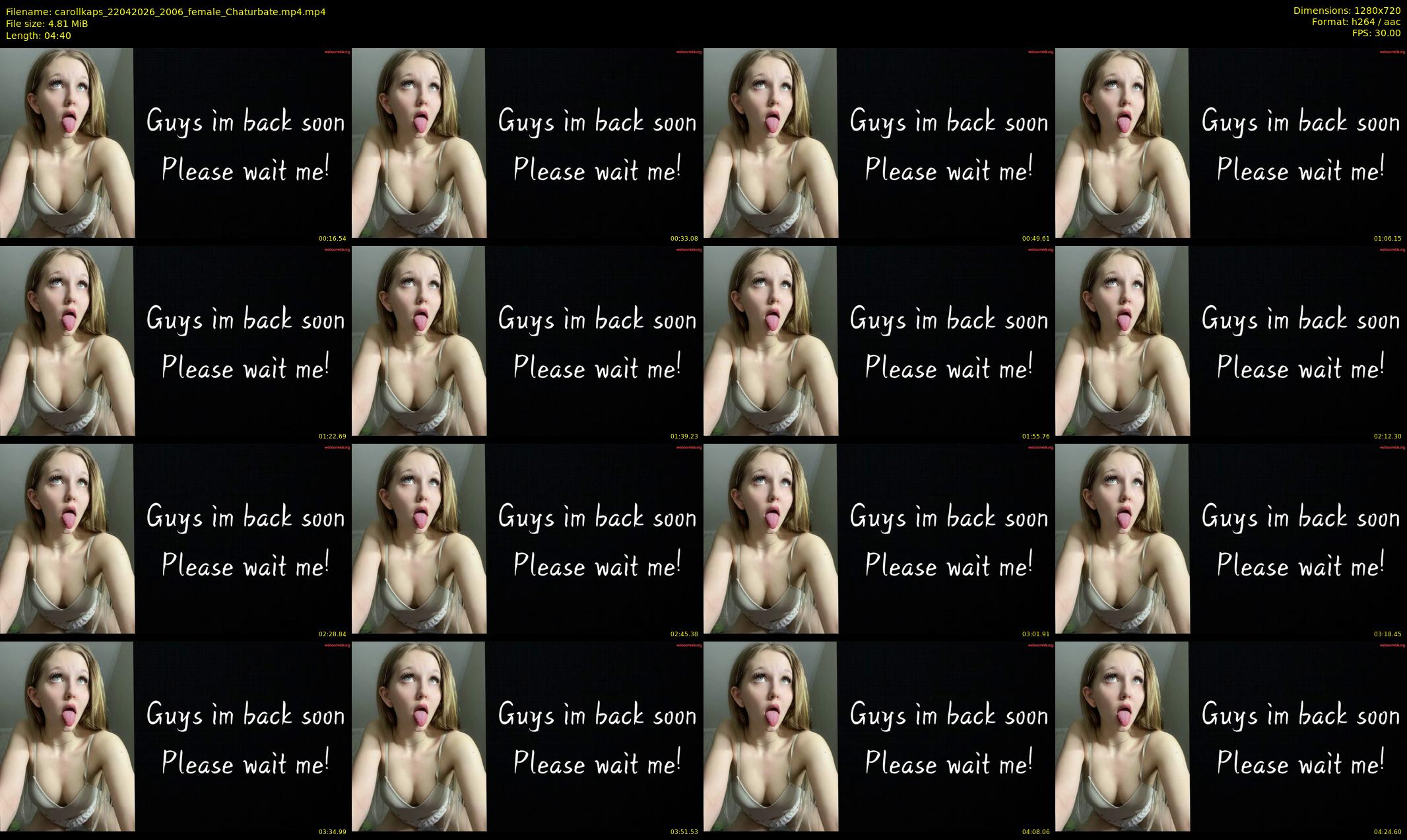 carollkaps — 5 minute Chaturbate female cam show recording, 720p, Apr 22, 2026