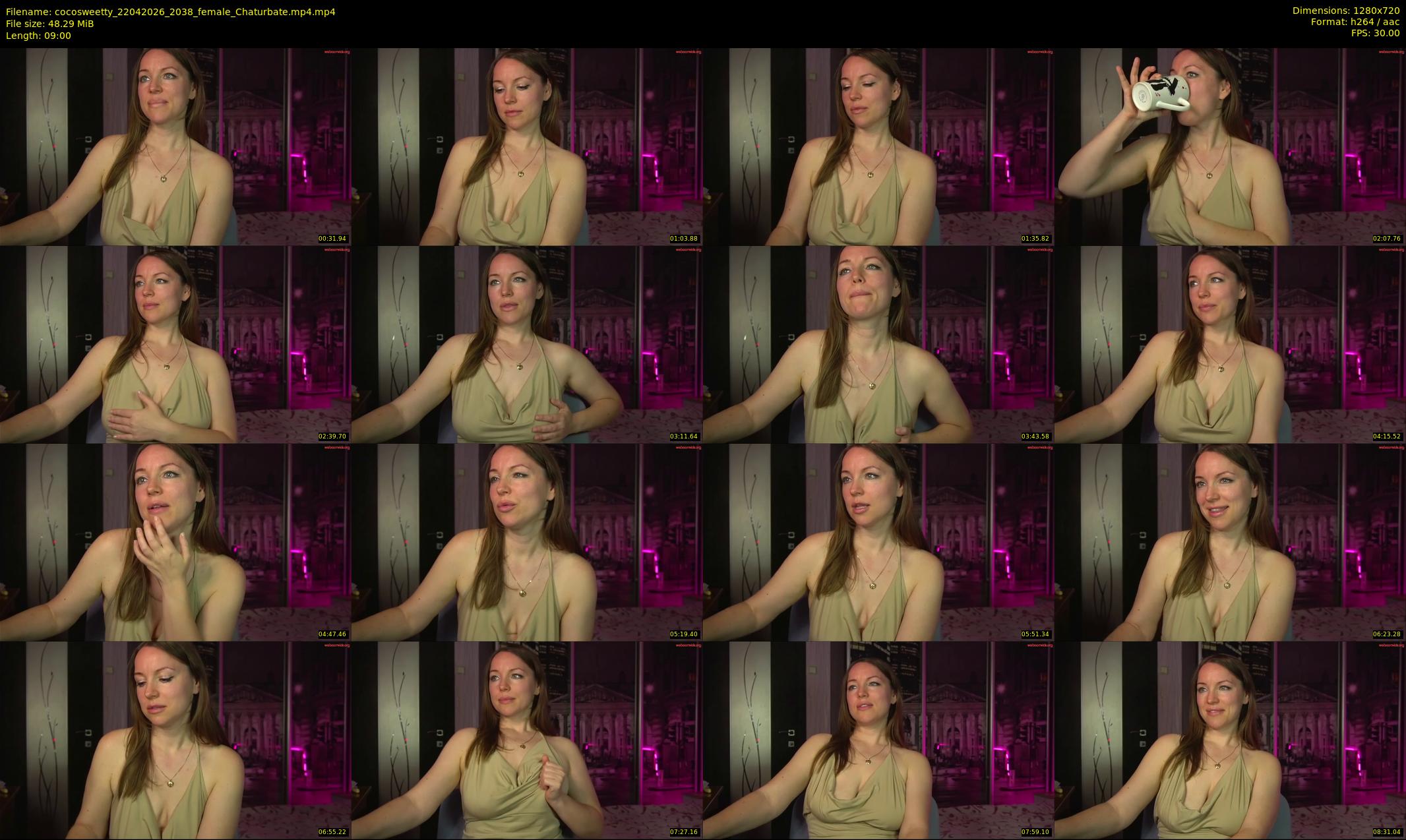 cocosweetty — 9 minute Chaturbate female cam show recording, 720p, Apr 22, 2026