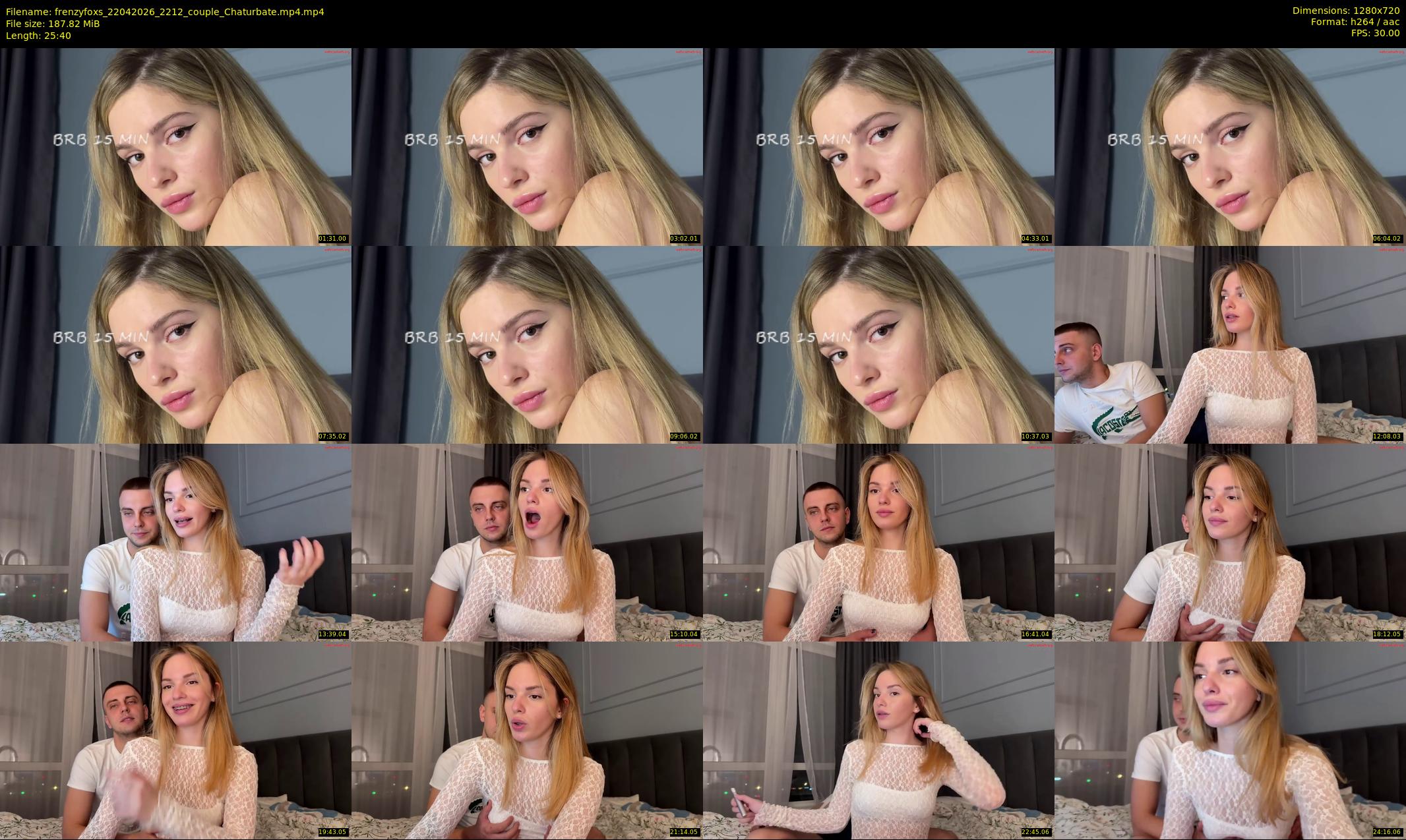 frenzyfoxs — 26 minute Chaturbate couple cam show recording, 720p, Apr 22, 2026