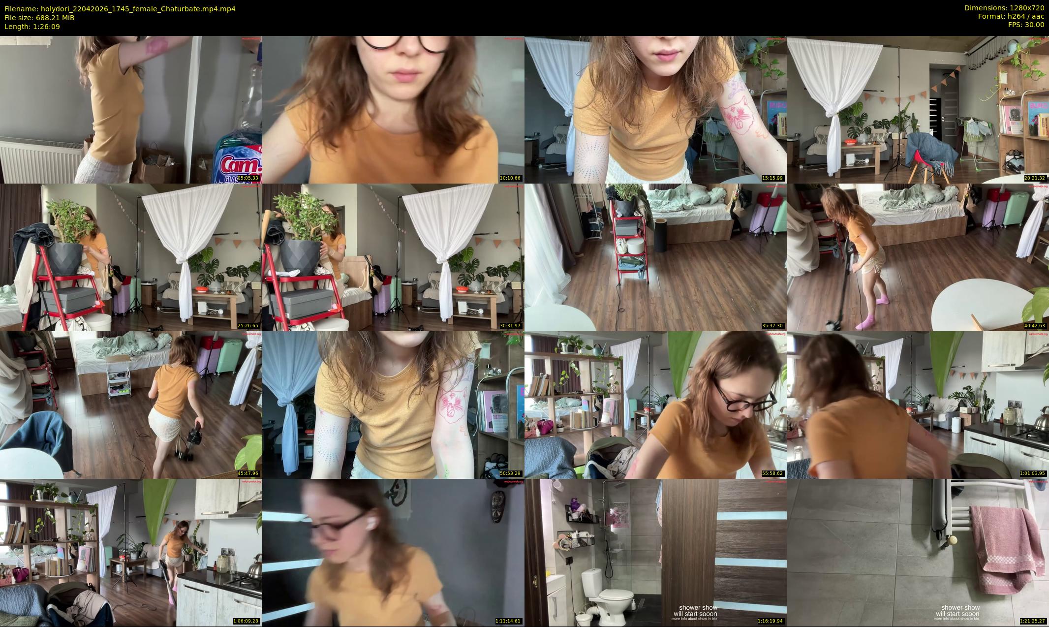 holydori — 87 minute Chaturbate female cam show recording, 720p, Apr 22, 2026