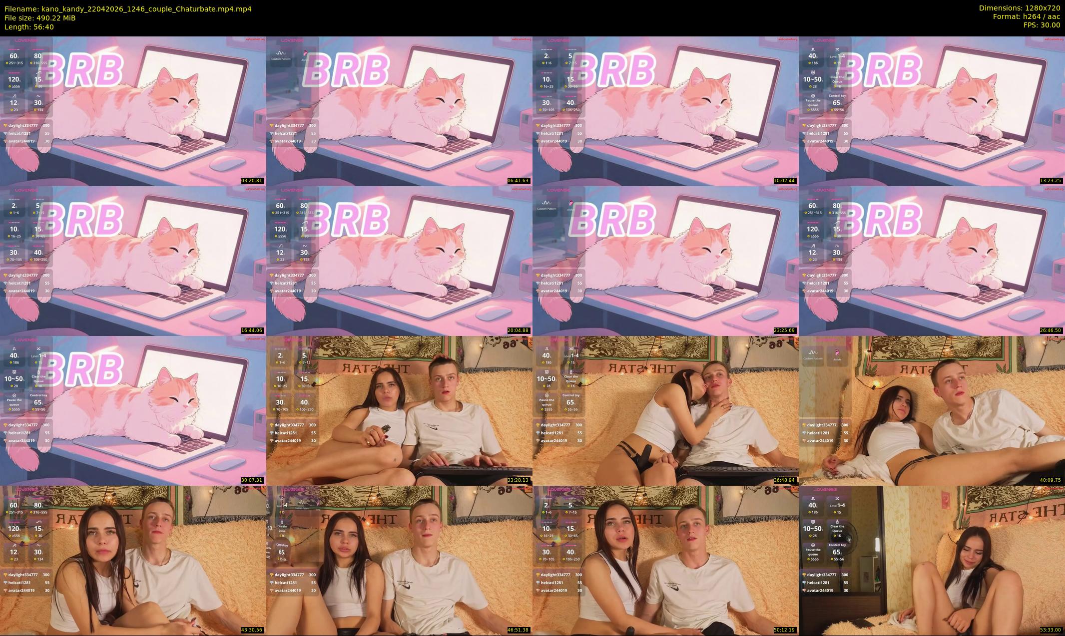 kano_kandy — 57 minute Chaturbate couple cam show recording, 720p, Apr 22, 2026