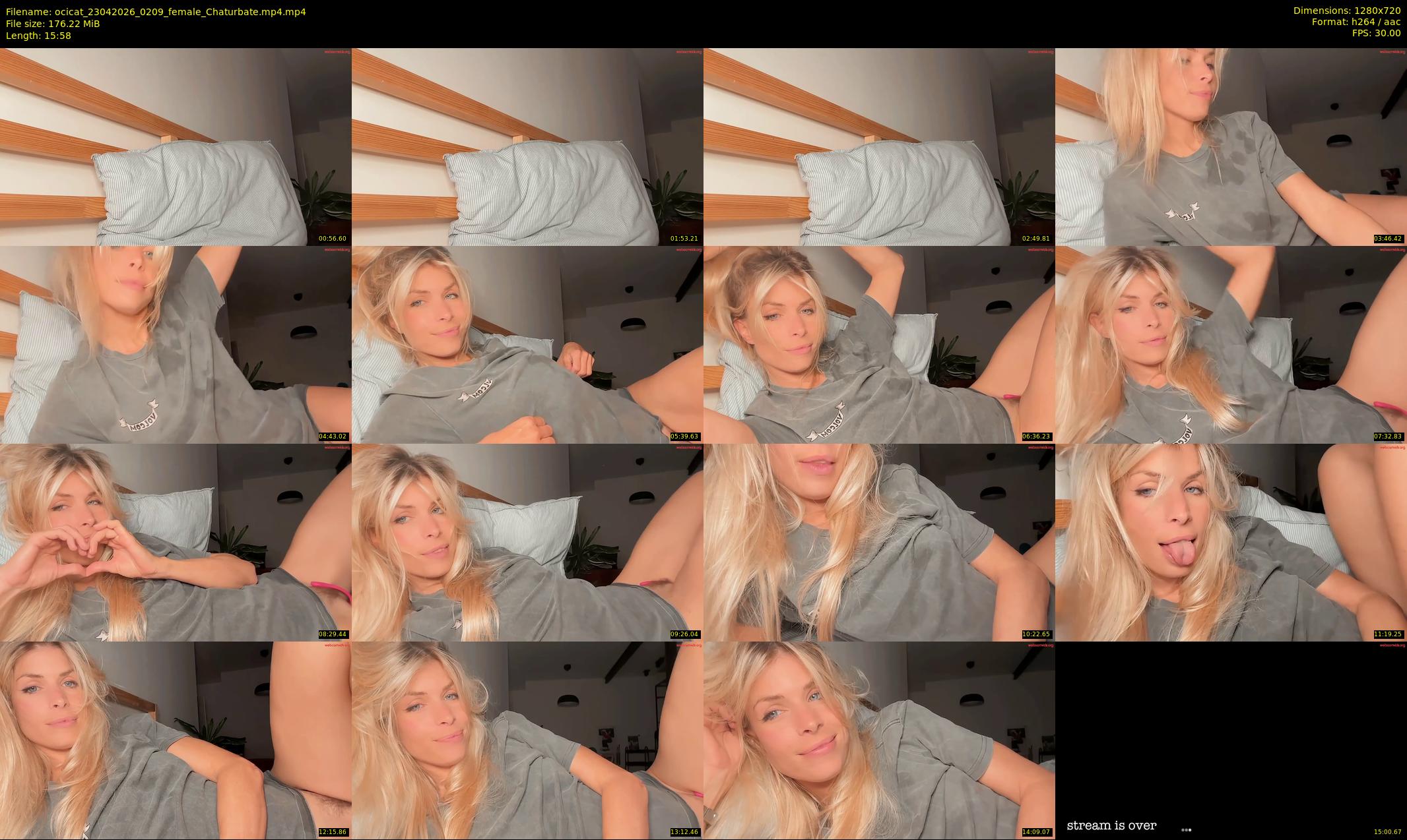 ocicat — 16 minute Chaturbate female cam show recording, 720p, Apr 23, 2026