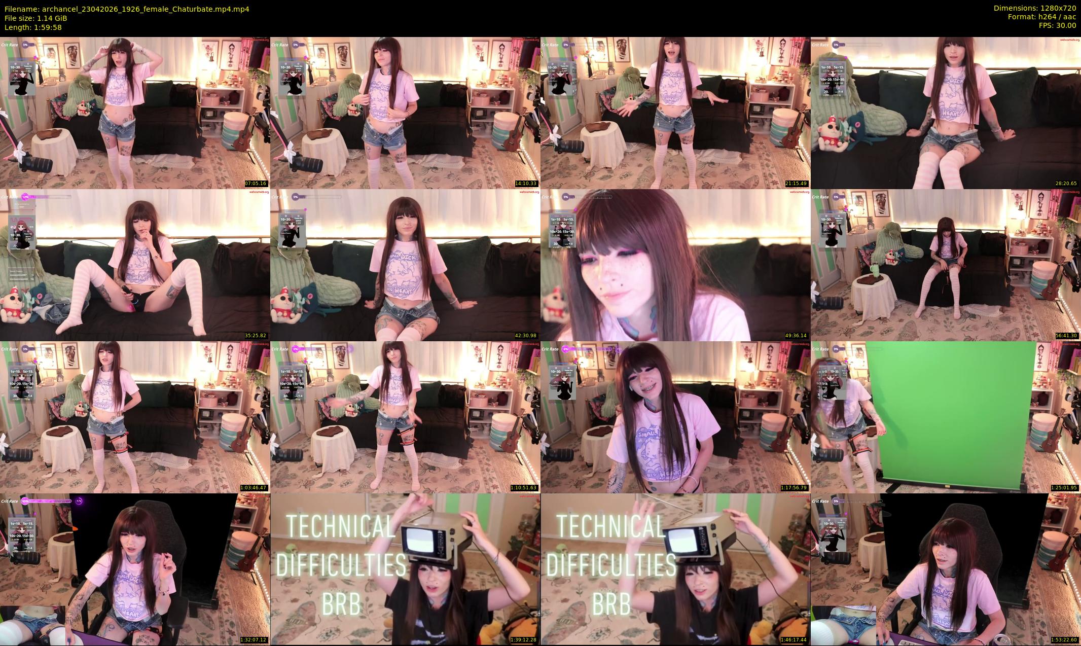 archancel — 120 minute Chaturbate female cam show recording, 720p, Apr 23, 2026