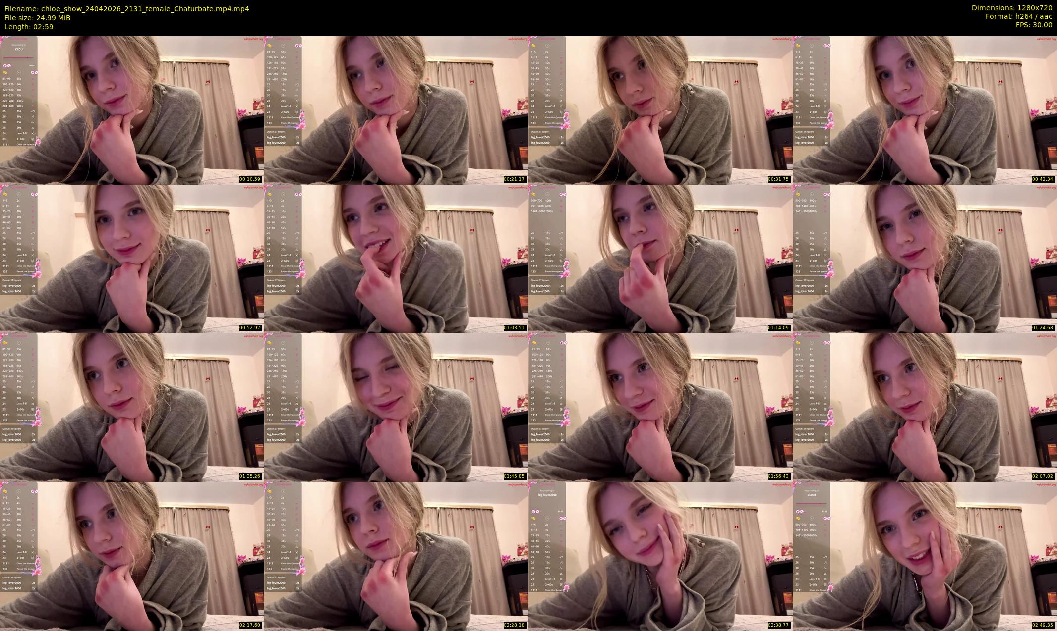 chloe_show — 3 minute Chaturbate female cam show recording, 720p, Apr 24, 2026