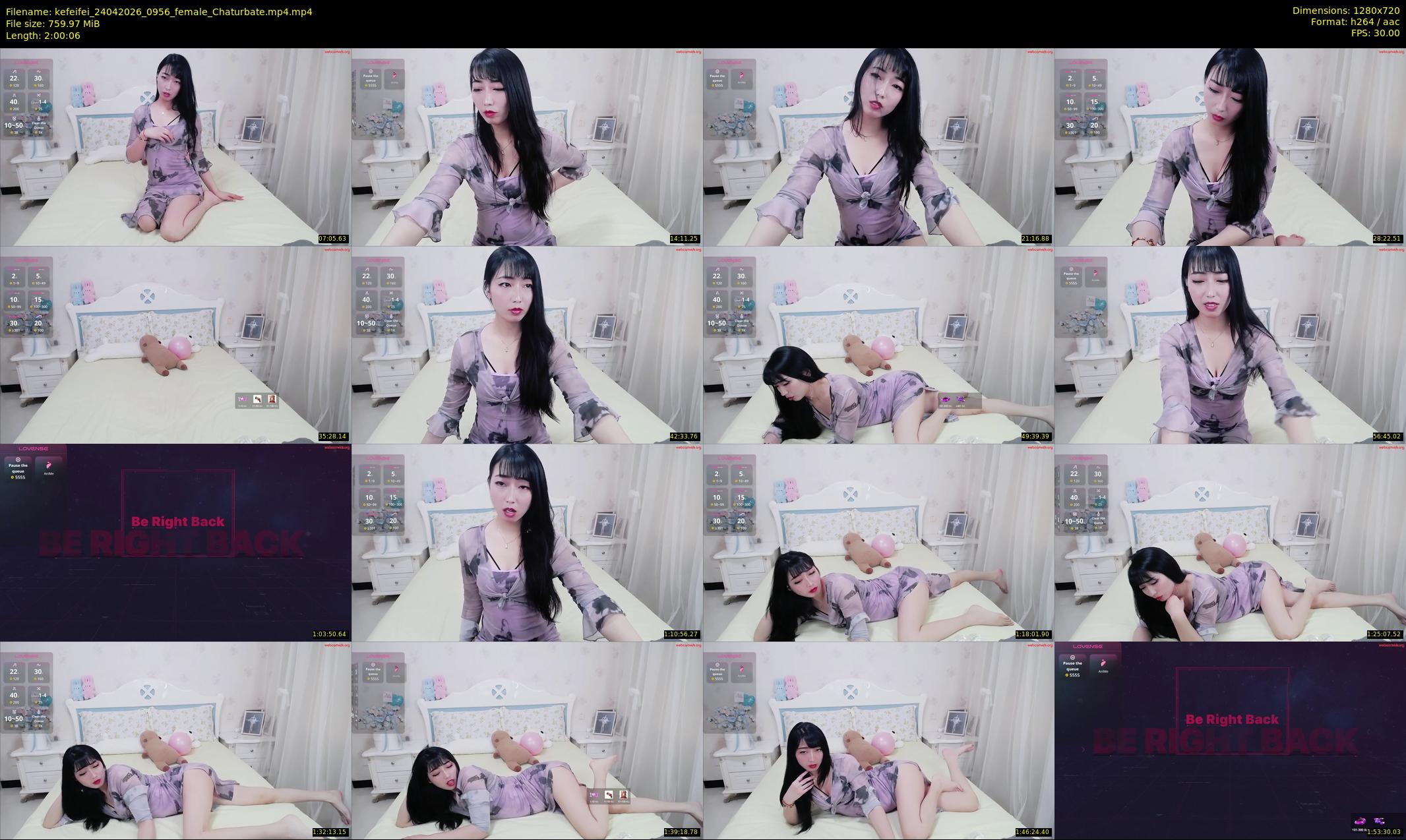 kefeifei — 121 minute Chaturbate female cam show recording, 720p, Apr 24, 2026