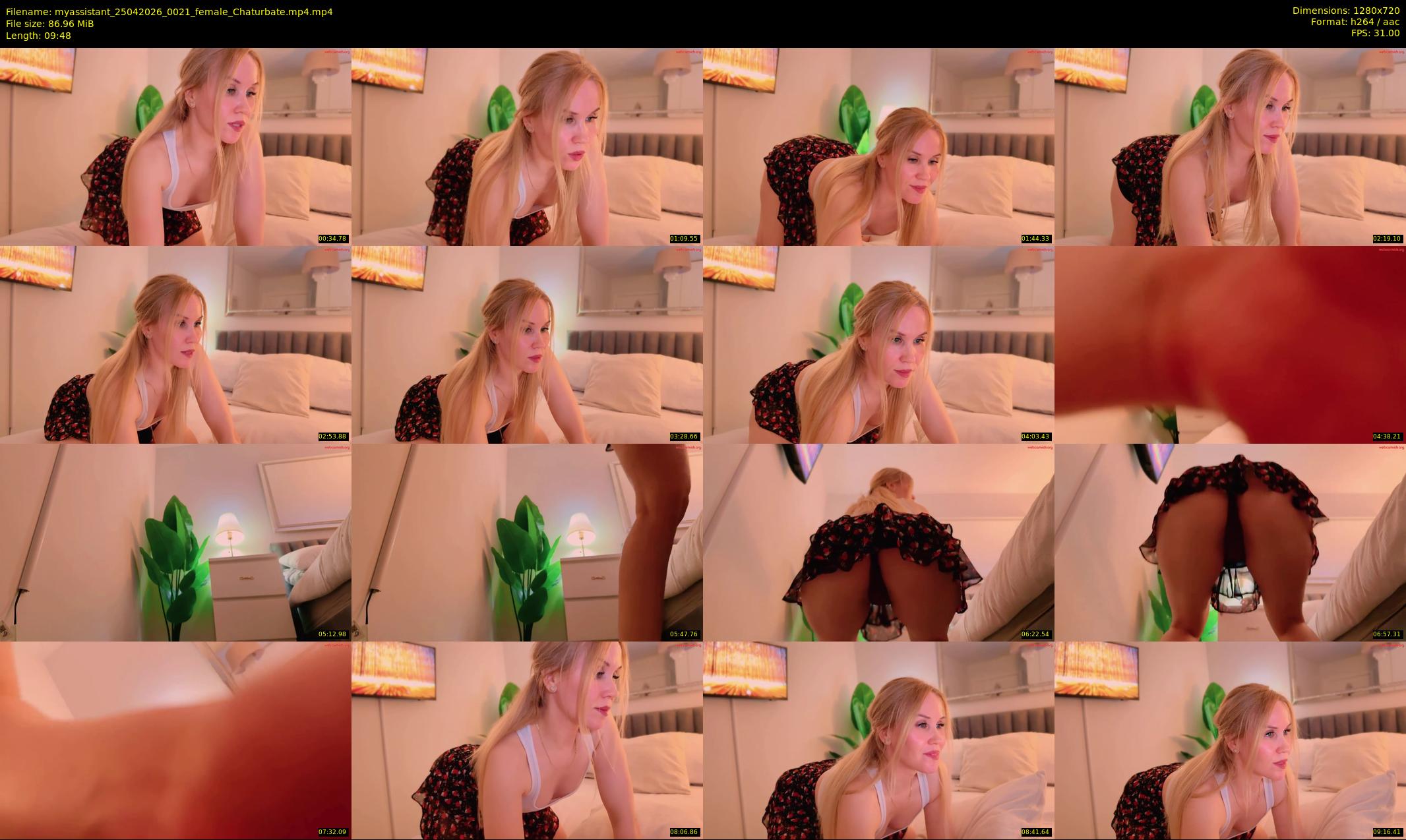 myassistant — 10 minute Chaturbate female cam show recording, 720p, Apr 25, 2026