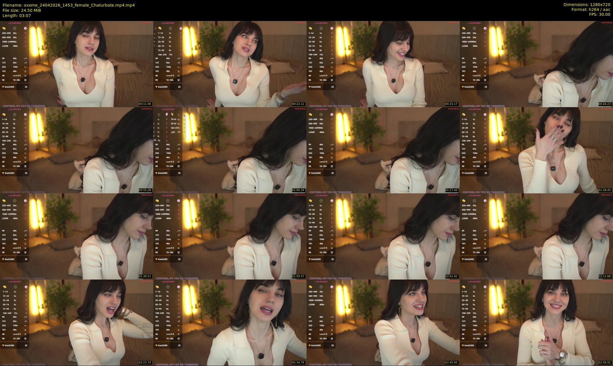 oxxme — 4 minute Chaturbate female cam show recording, 720p, Apr 24, 2026