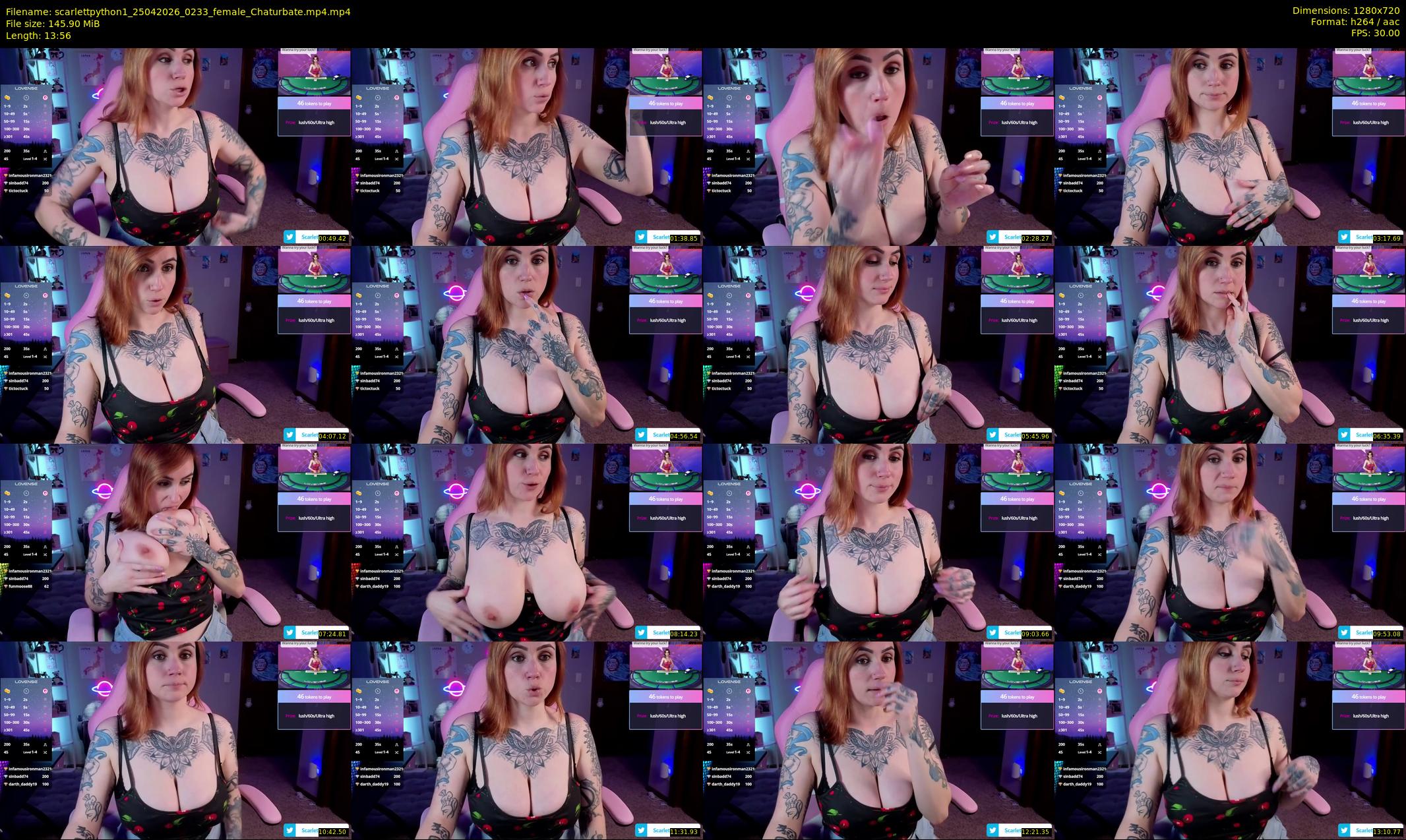 scarlettpython1 — 14 minute Chaturbate female cam show recording, 720p, Apr 25, 2026