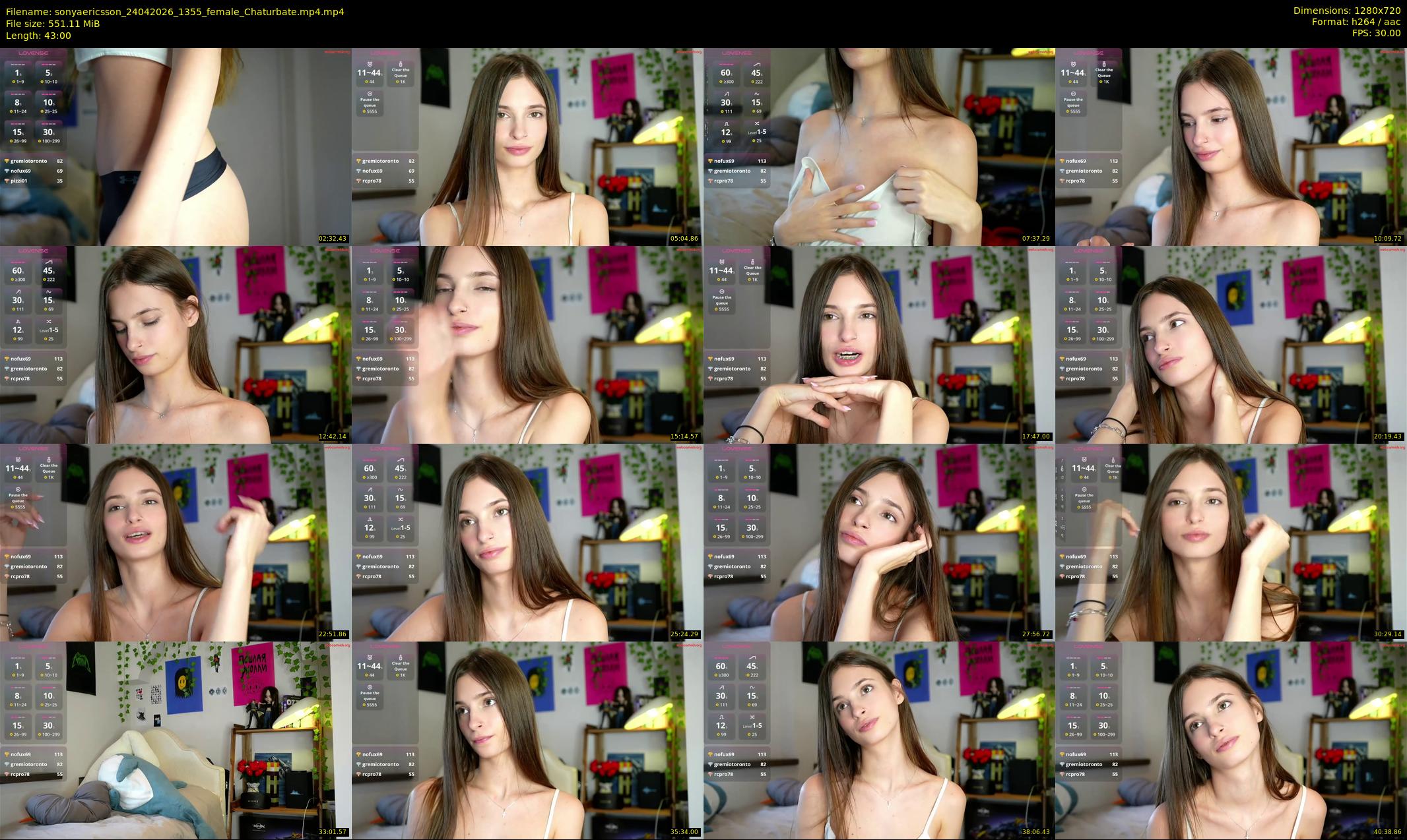 sonyaericsson — 43 minute Chaturbate female cam show recording, 720p, Apr 24, 2026