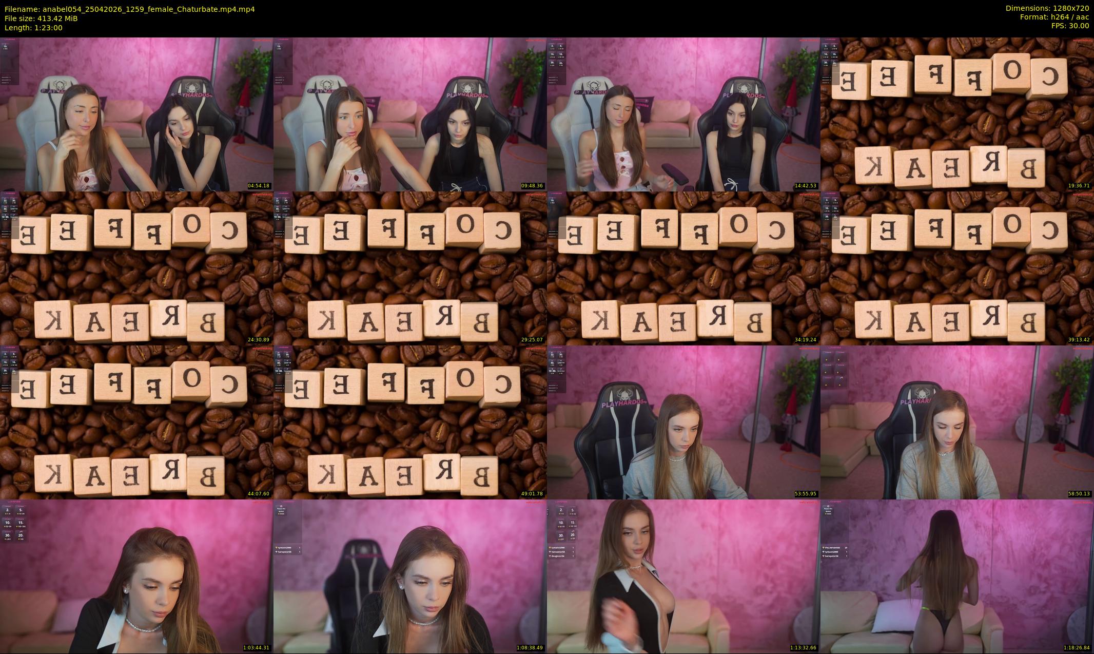 anabel054 — 83 minute Chaturbate female cam show recording, 720p, Apr 25, 2026