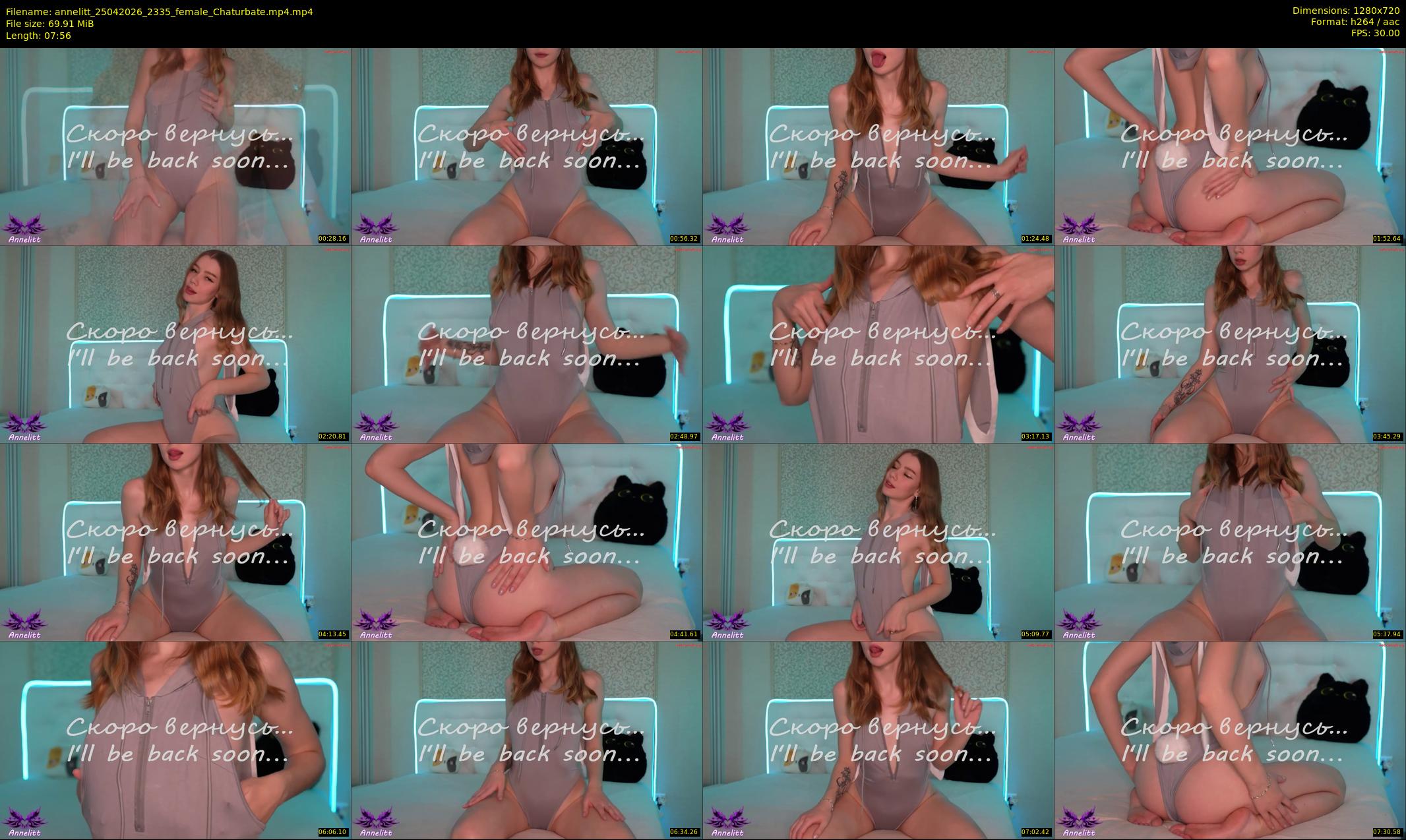 annelitt — 8 minute Chaturbate female cam show recording, 720p, Apr 25, 2026