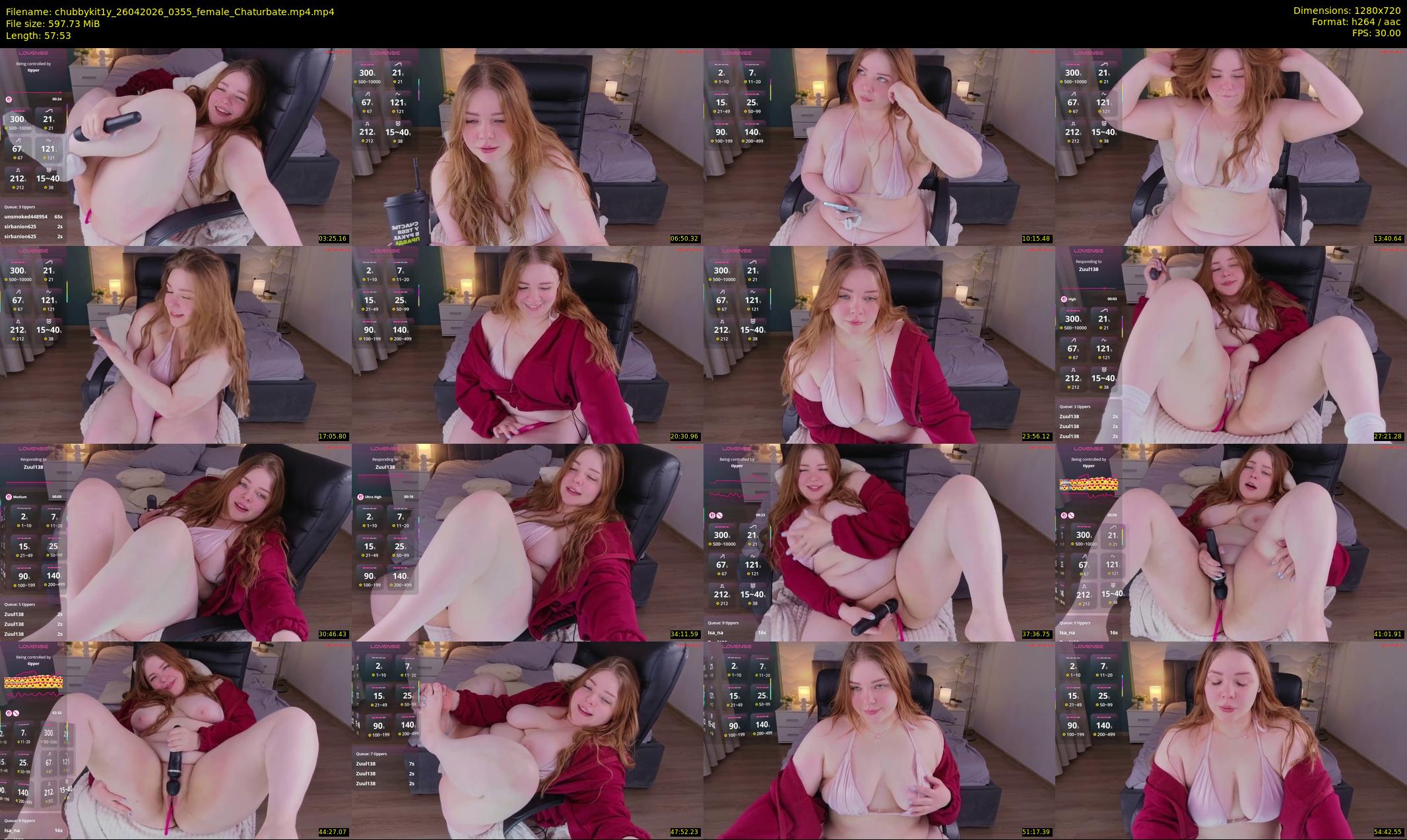 chubbykit1y — 58 minute Chaturbate female cam show recording, 720p, Apr 26, 2026