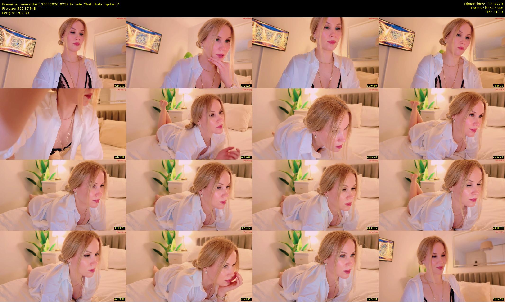myassistant — 63 minute Chaturbate female cam show recording, 720p, Apr 26, 2026