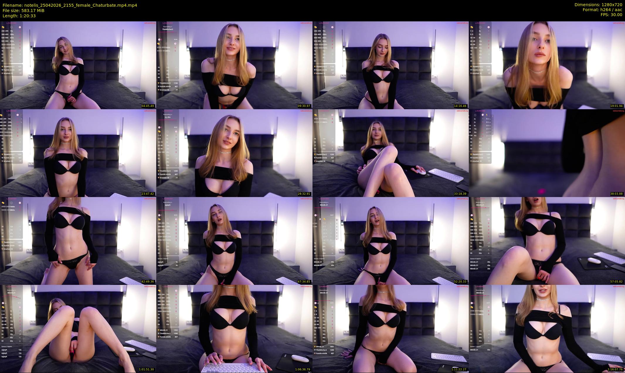 notelis — 81 minute Chaturbate female cam show recording, 720p, Apr 25, 2026