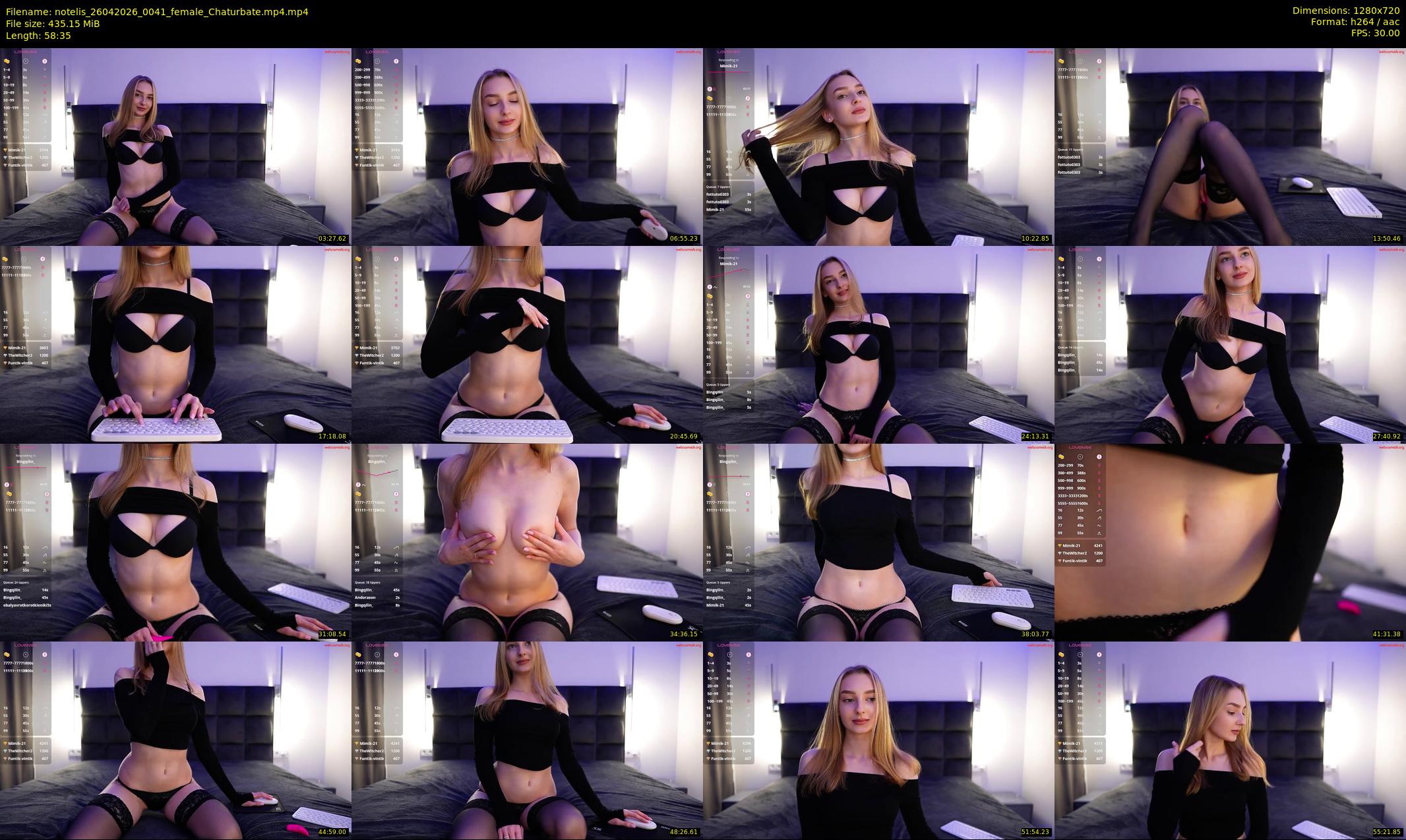 notelis — 59 minute Chaturbate female cam show recording, 720p, Apr 26, 2026