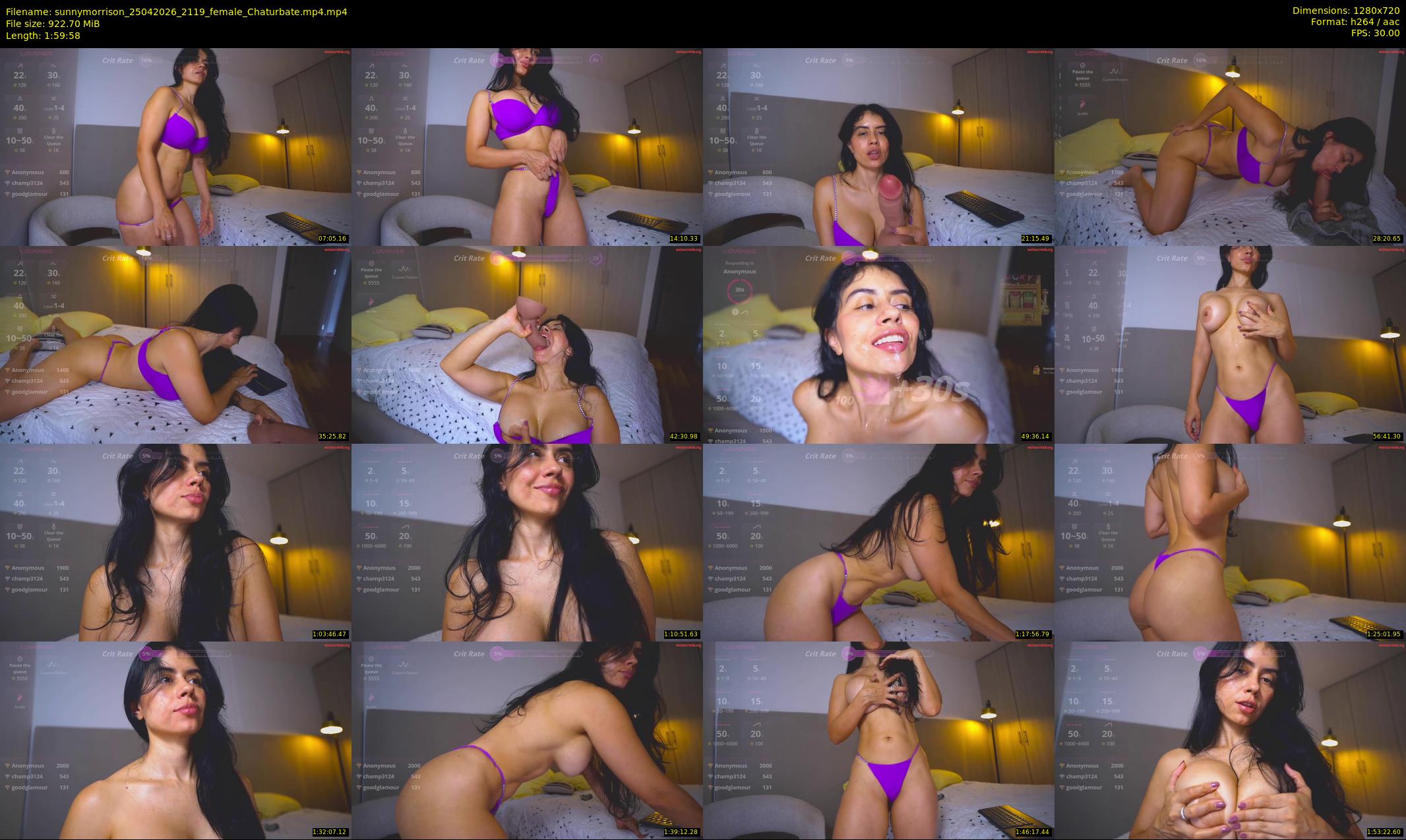 sunnymorrison — 120 minute Chaturbate female cam show recording, 720p, Apr 25, 2026