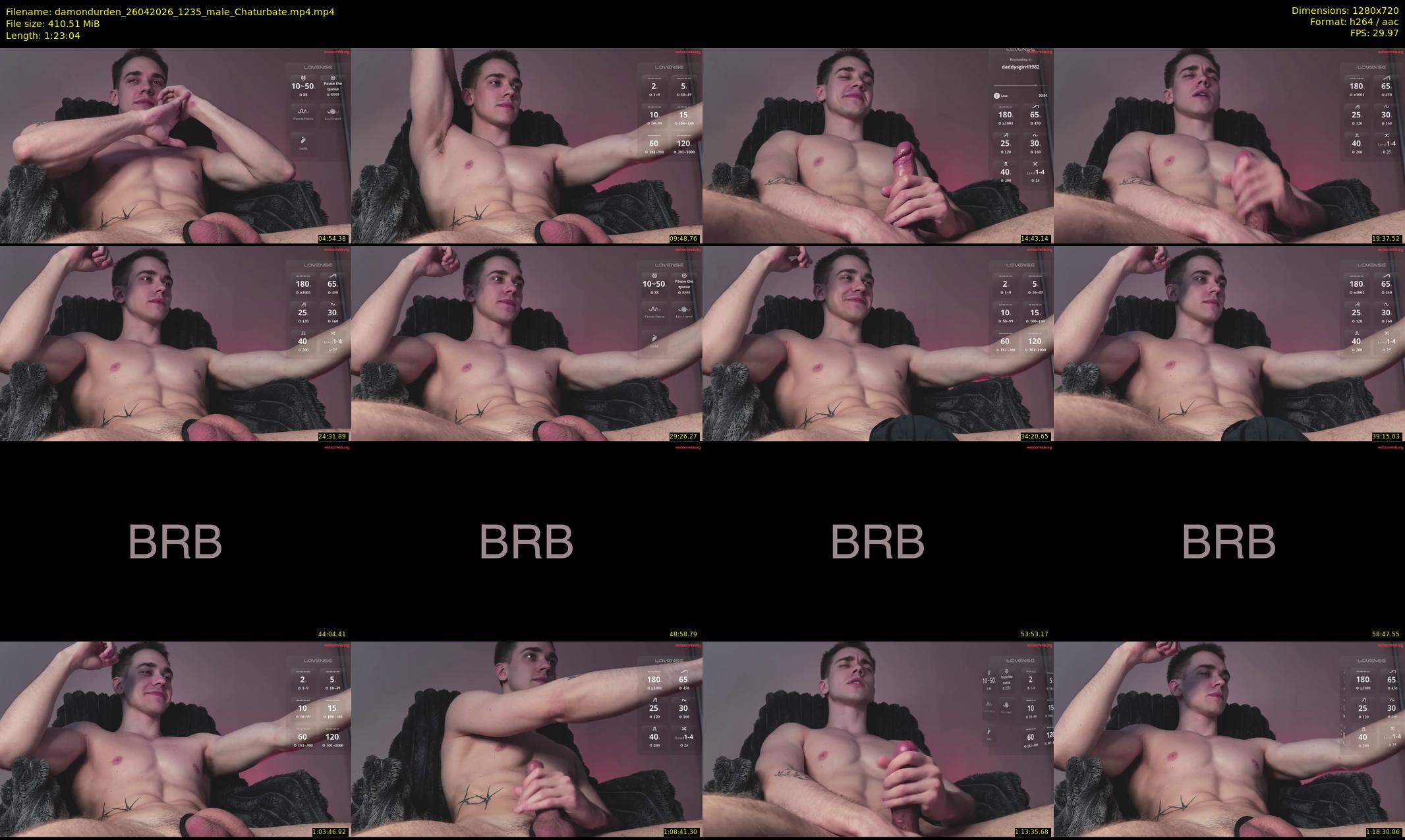 damondurden — 84 minute Chaturbate male cam show recording, 720p, Apr 26, 2026