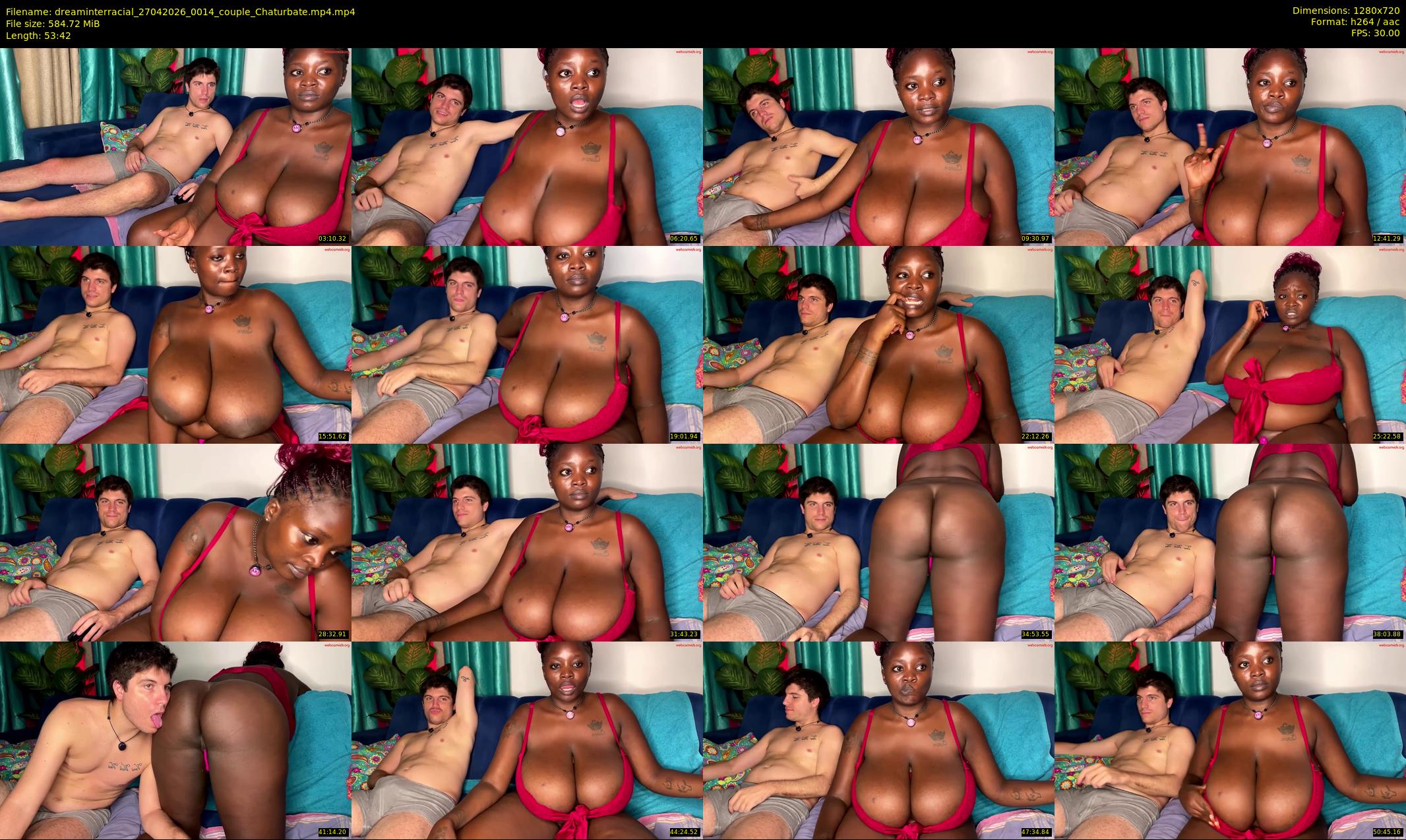 dreaminterracial — 54 minute Chaturbate couple cam show recording, 720p, Apr 27, 2026