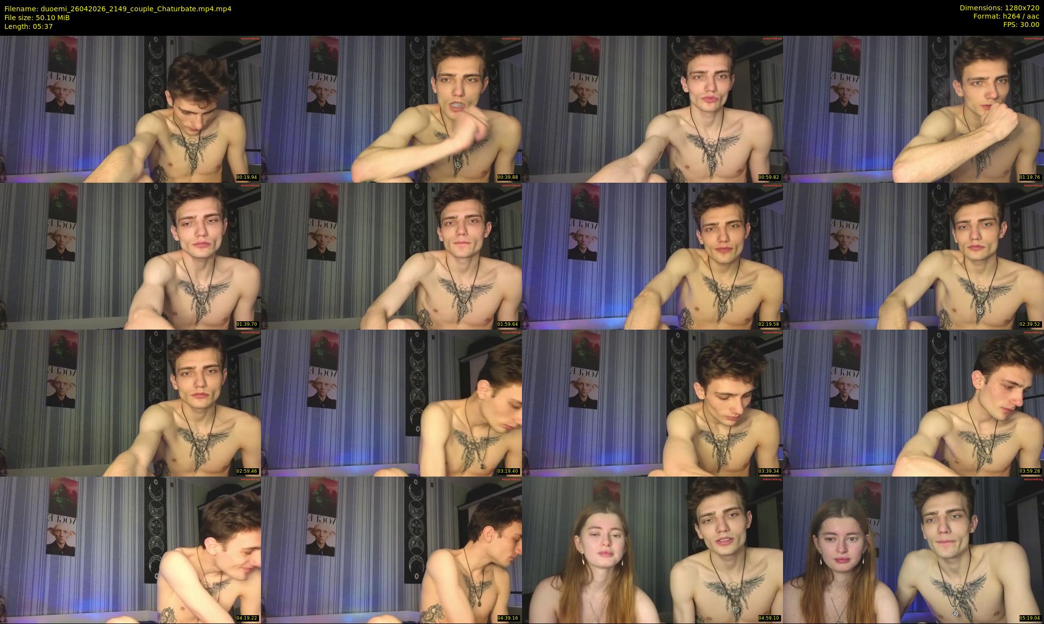 duoemi — 6 minute Chaturbate couple cam show recording, 720p, Apr 26, 2026