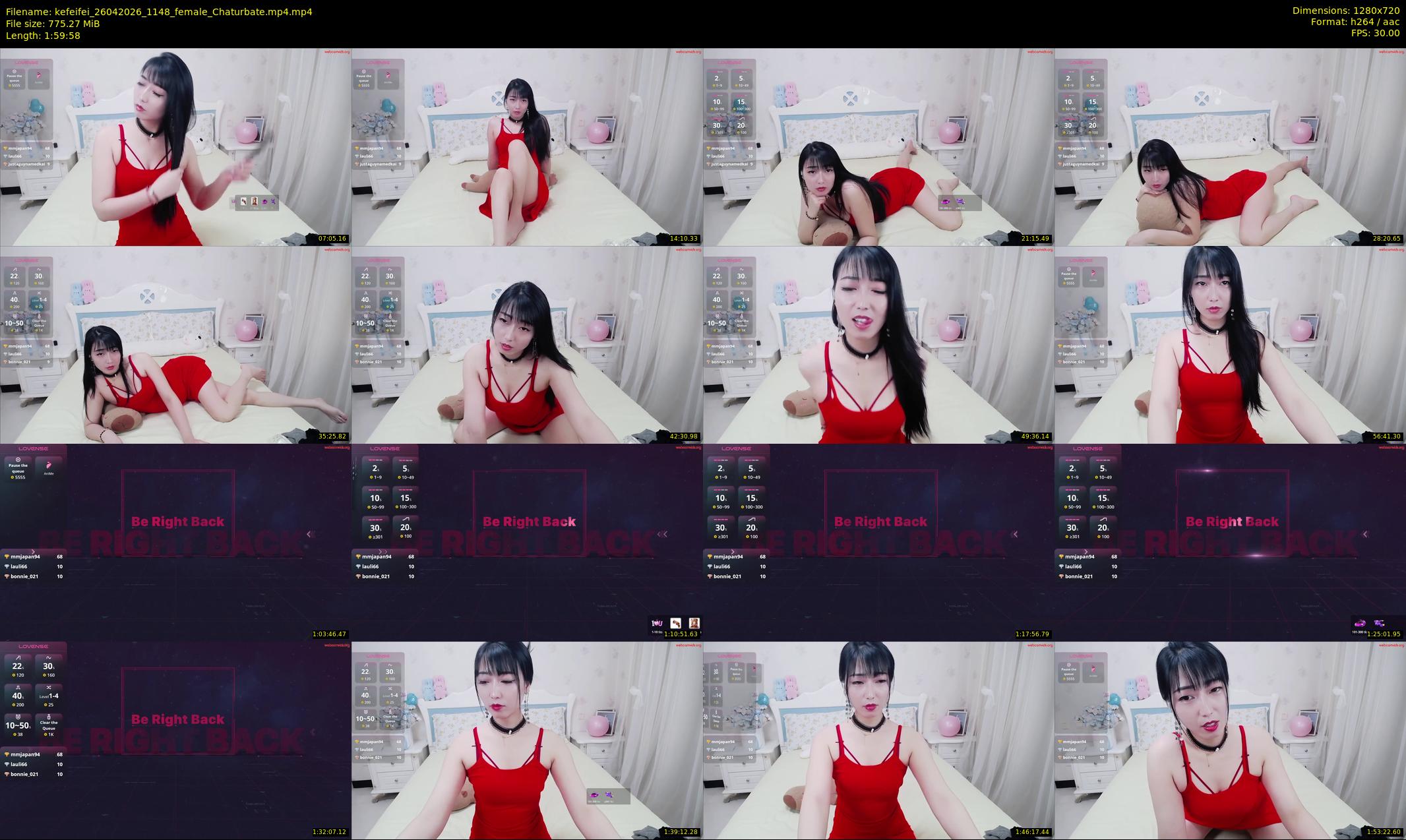 kefeifei — 120 minute Chaturbate female cam show recording, 720p, Apr 26, 2026