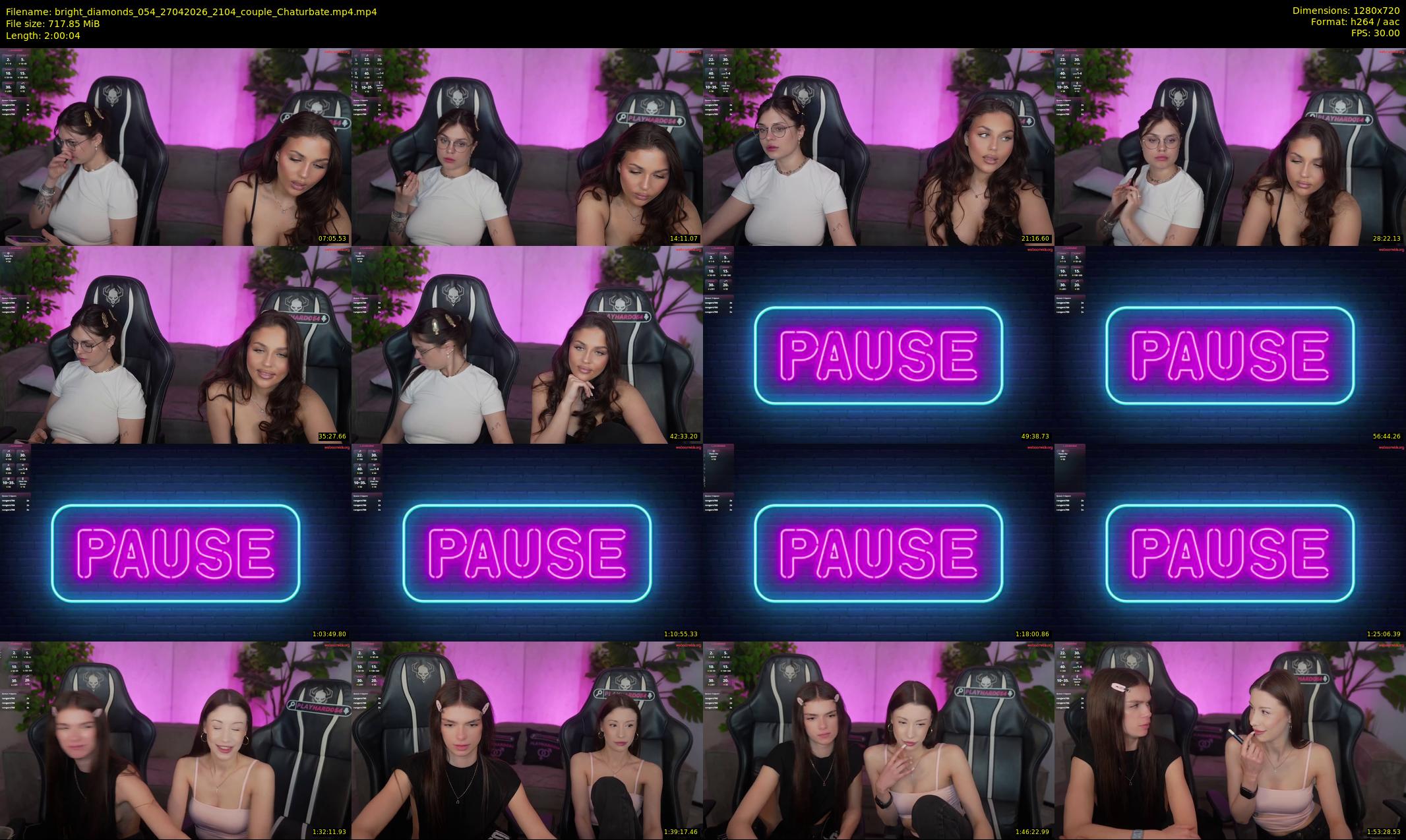 bright_diamonds_054 — 121 minute Chaturbate couple cam show recording, 720p, Apr 27, 2026
