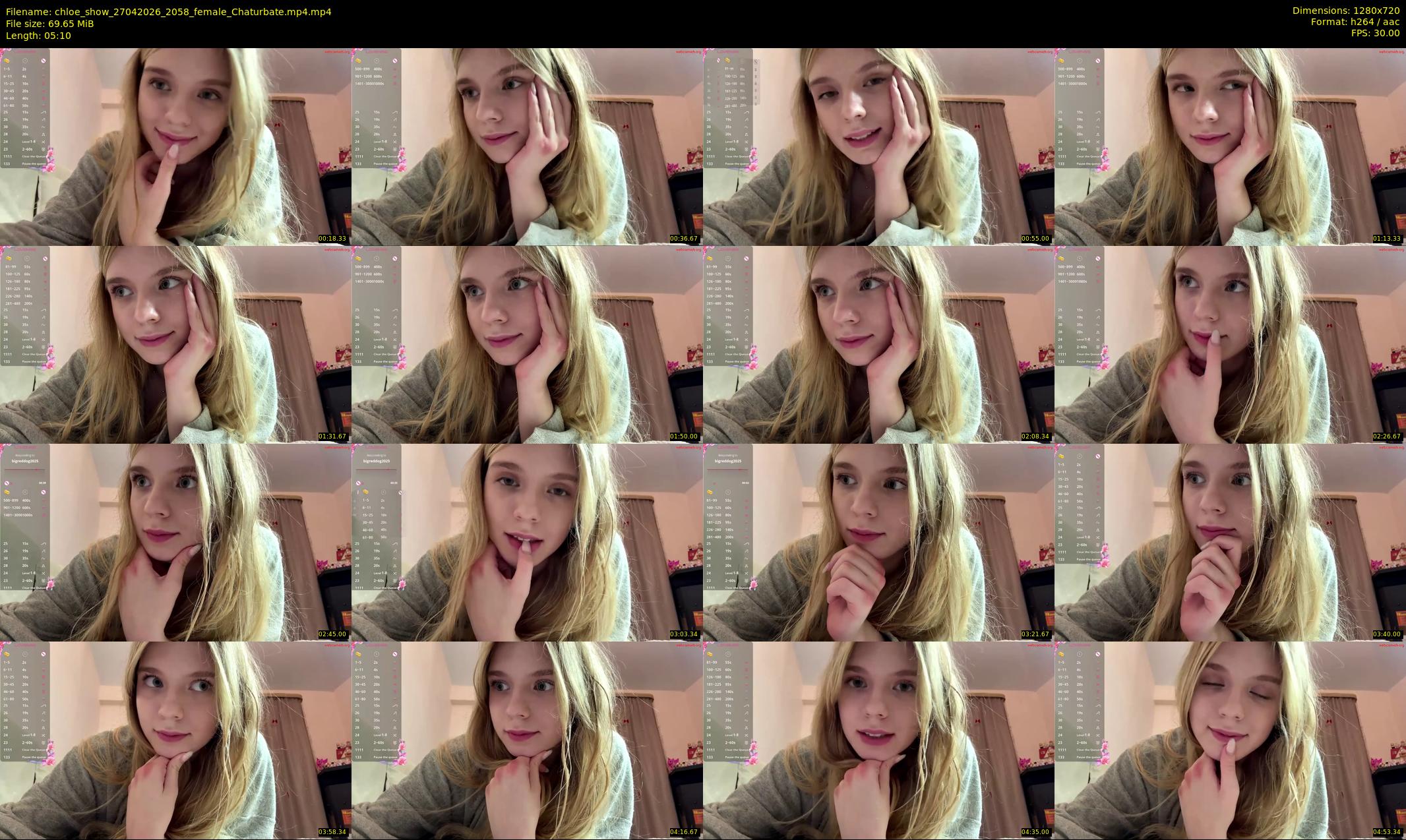 chloe_show — 6 minute Chaturbate female cam show recording, 720p, Apr 27, 2026